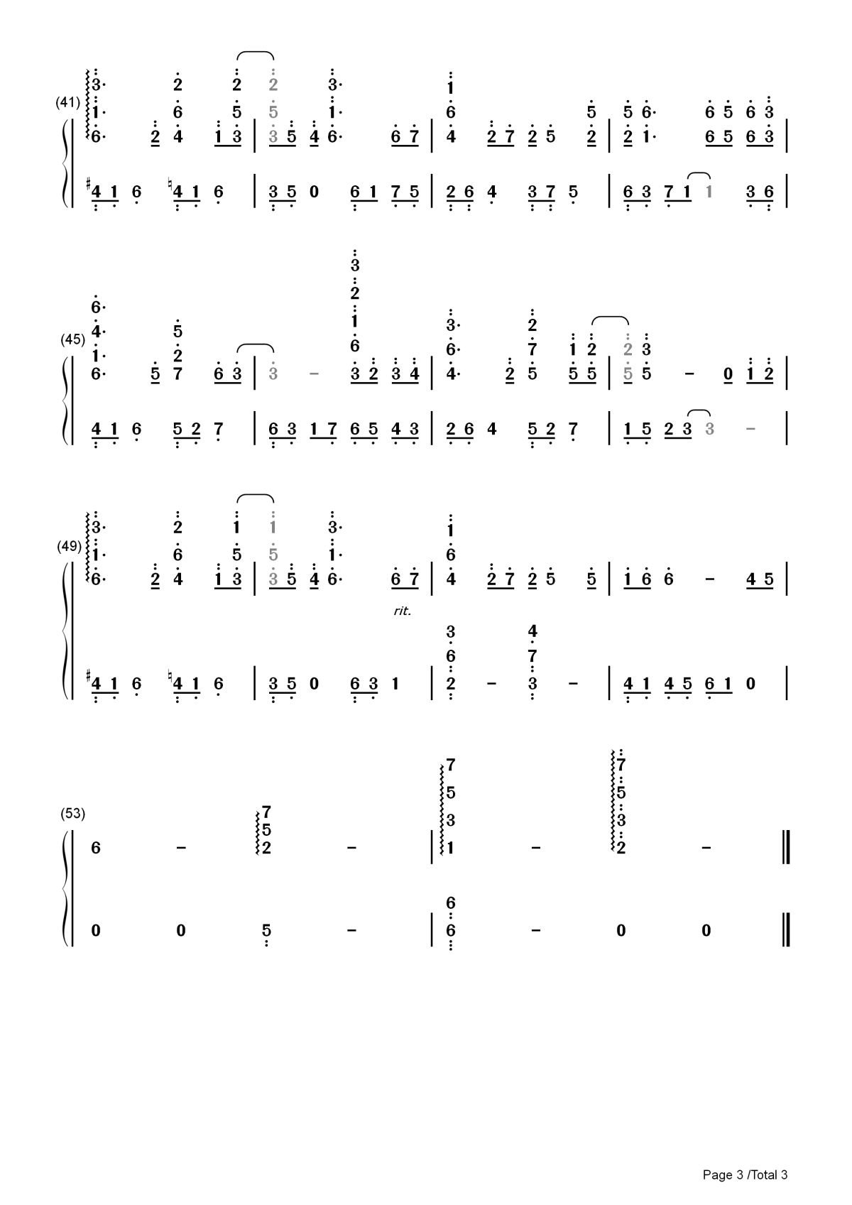 さよなら君の声钢琴简谱-数字双手-美郷あき3