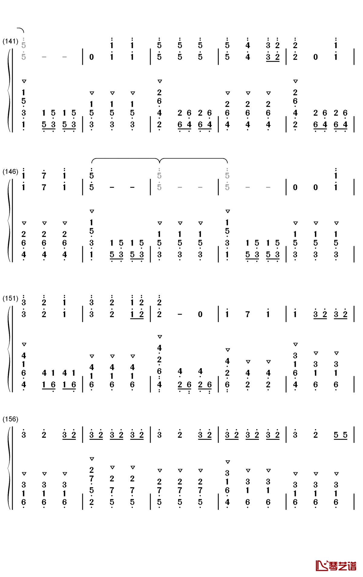 粉色闪电钢琴简谱-数字双手-R1SE8