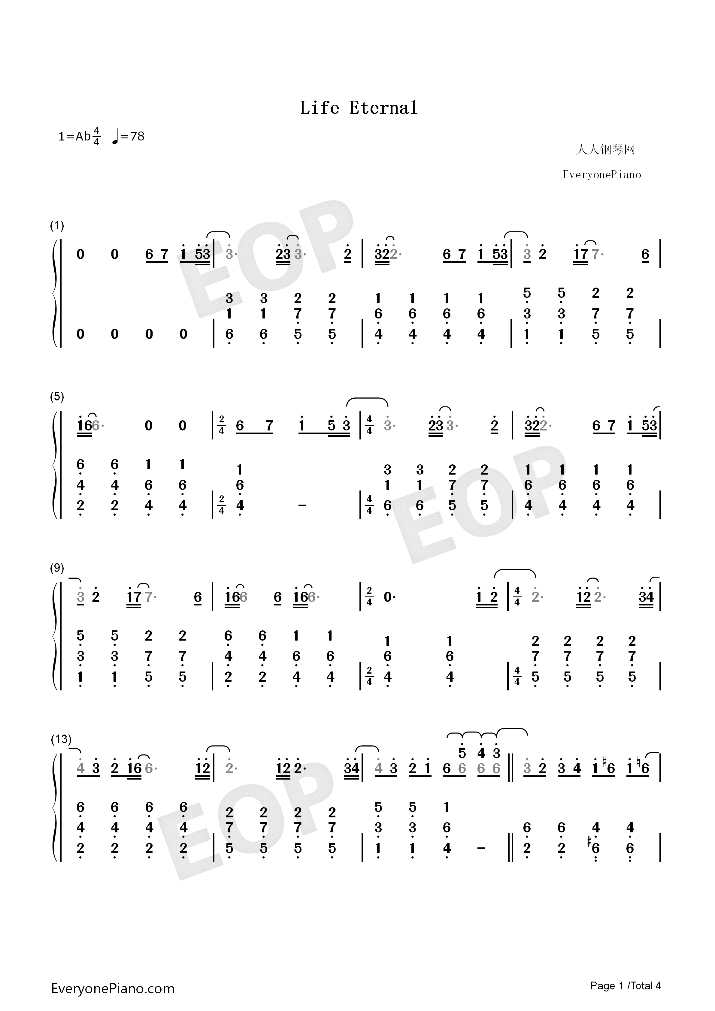 Life Eternal钢琴简谱-Ghost演唱1