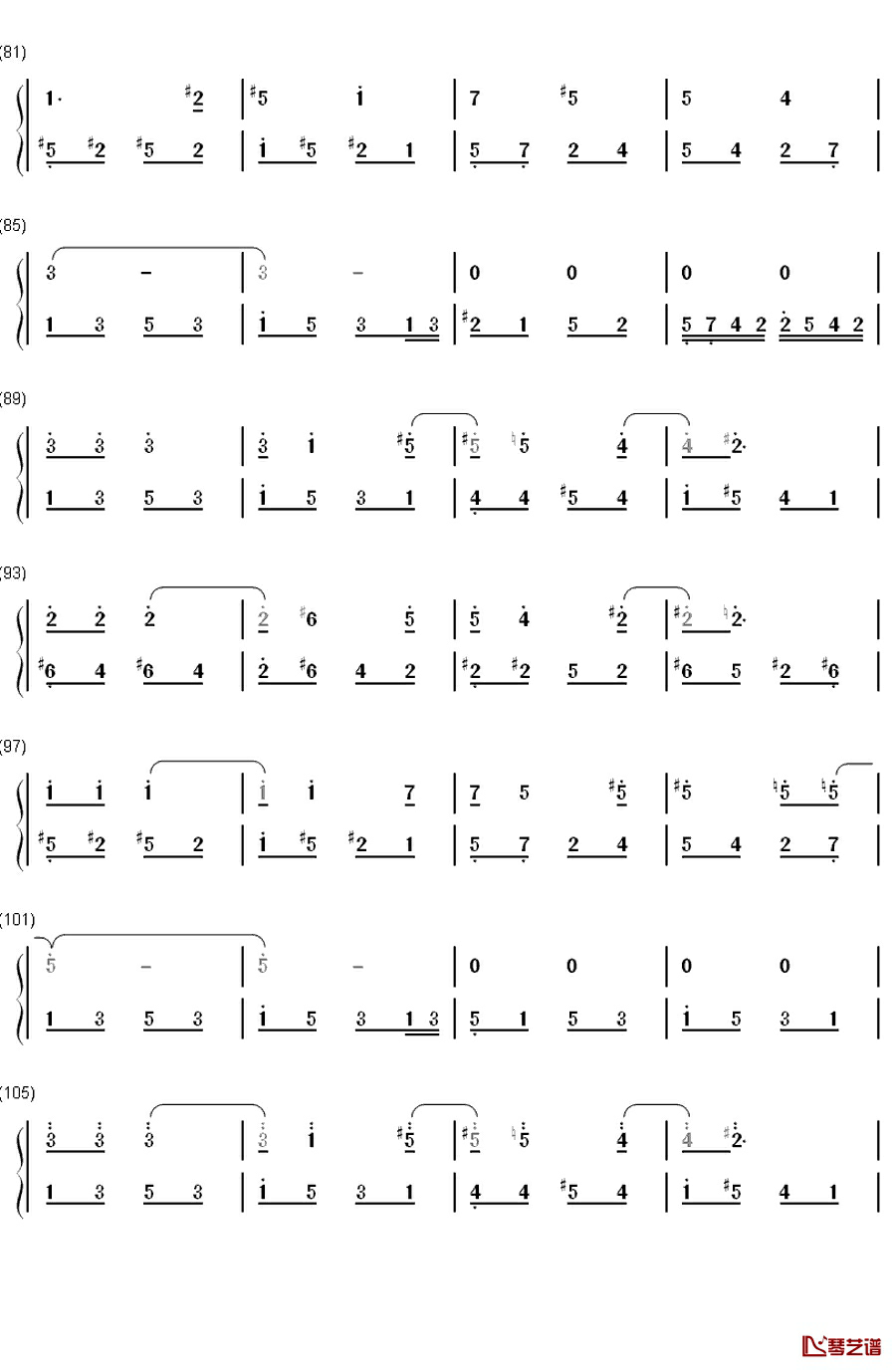 Unintended钢琴简谱-数字双手-Muse4