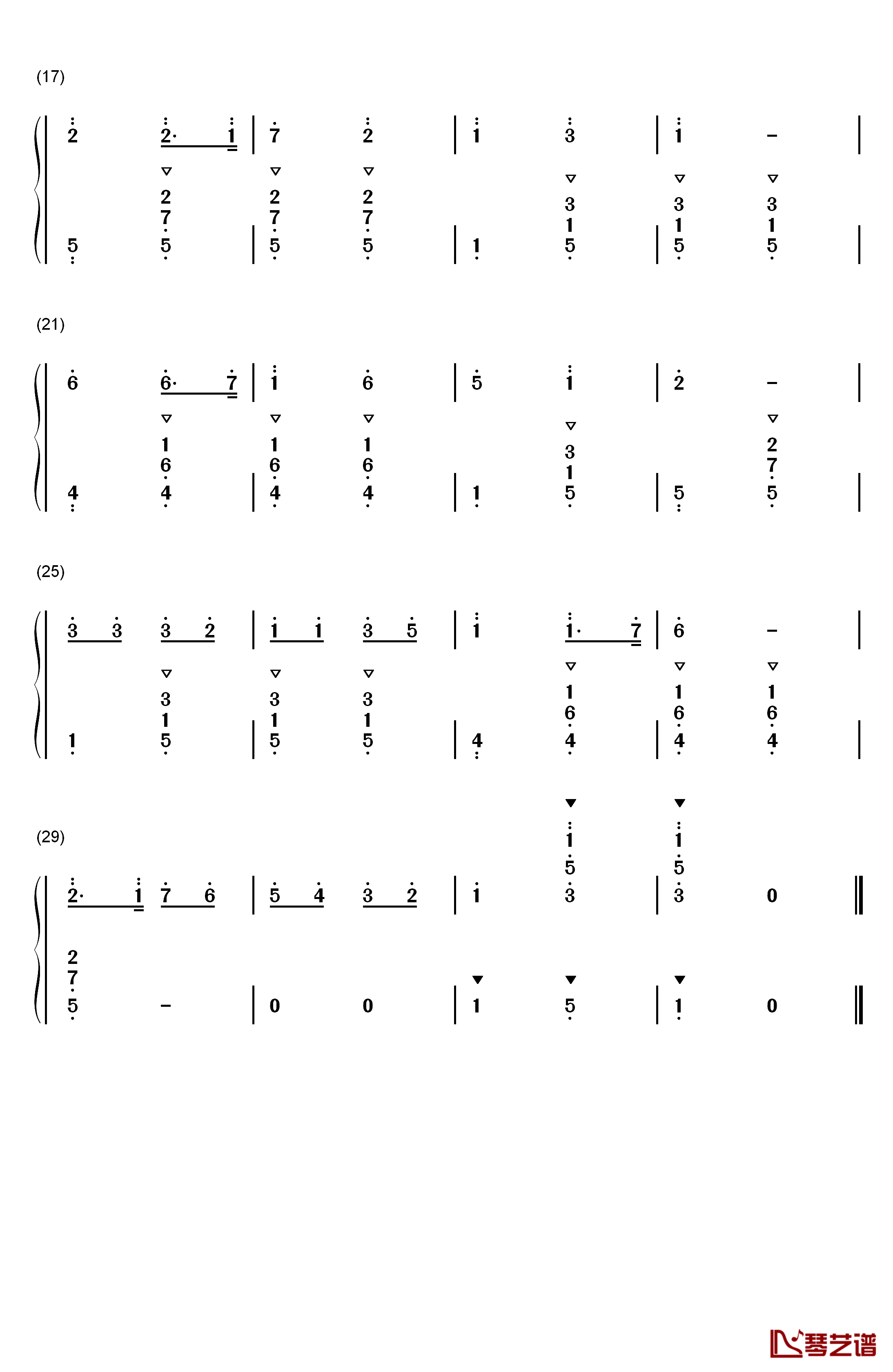 剪羊毛钢琴简谱-数字双手-未知2