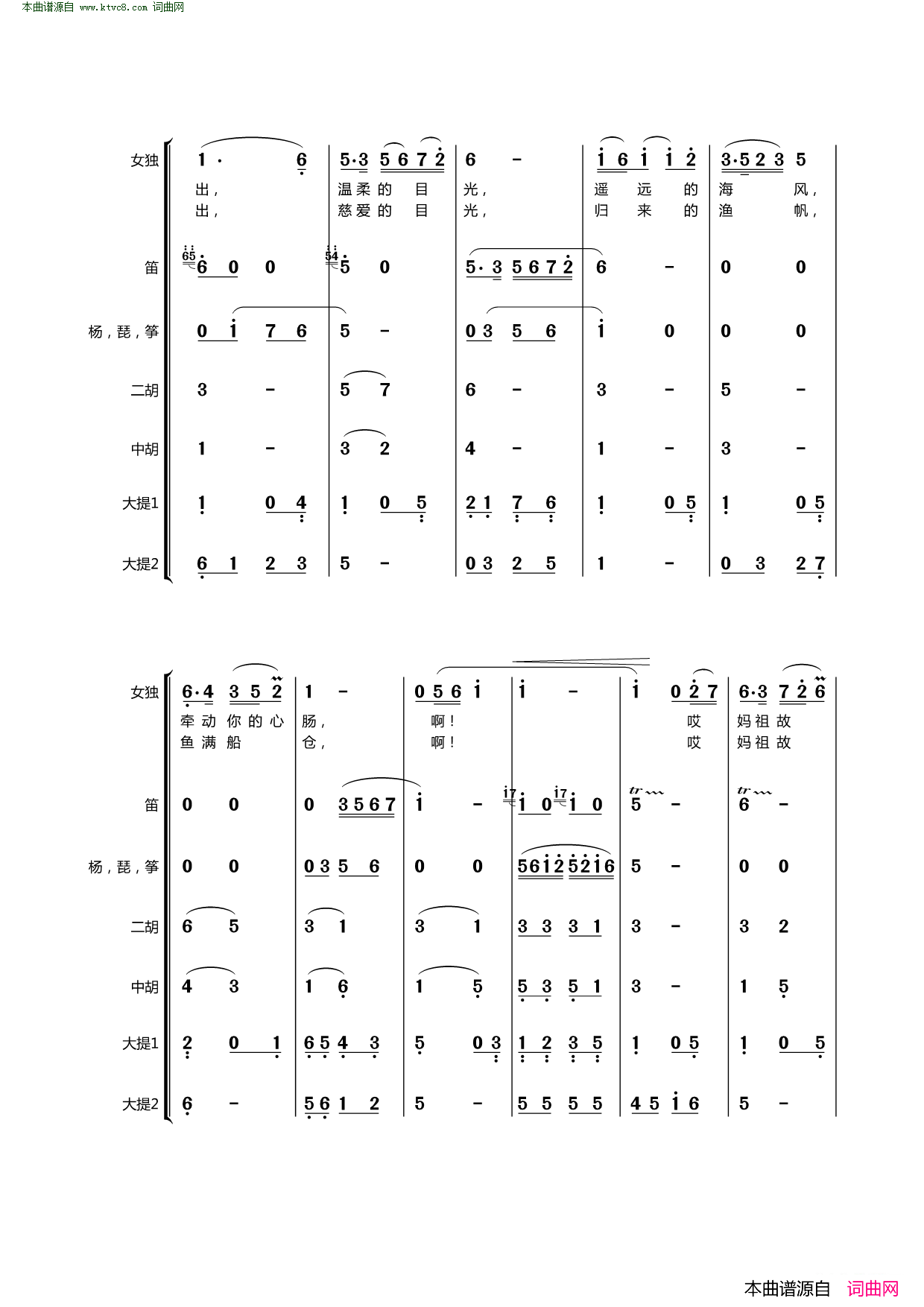 妈祖故乡简谱-黄丽琼演唱-杜建军/张立明词曲1