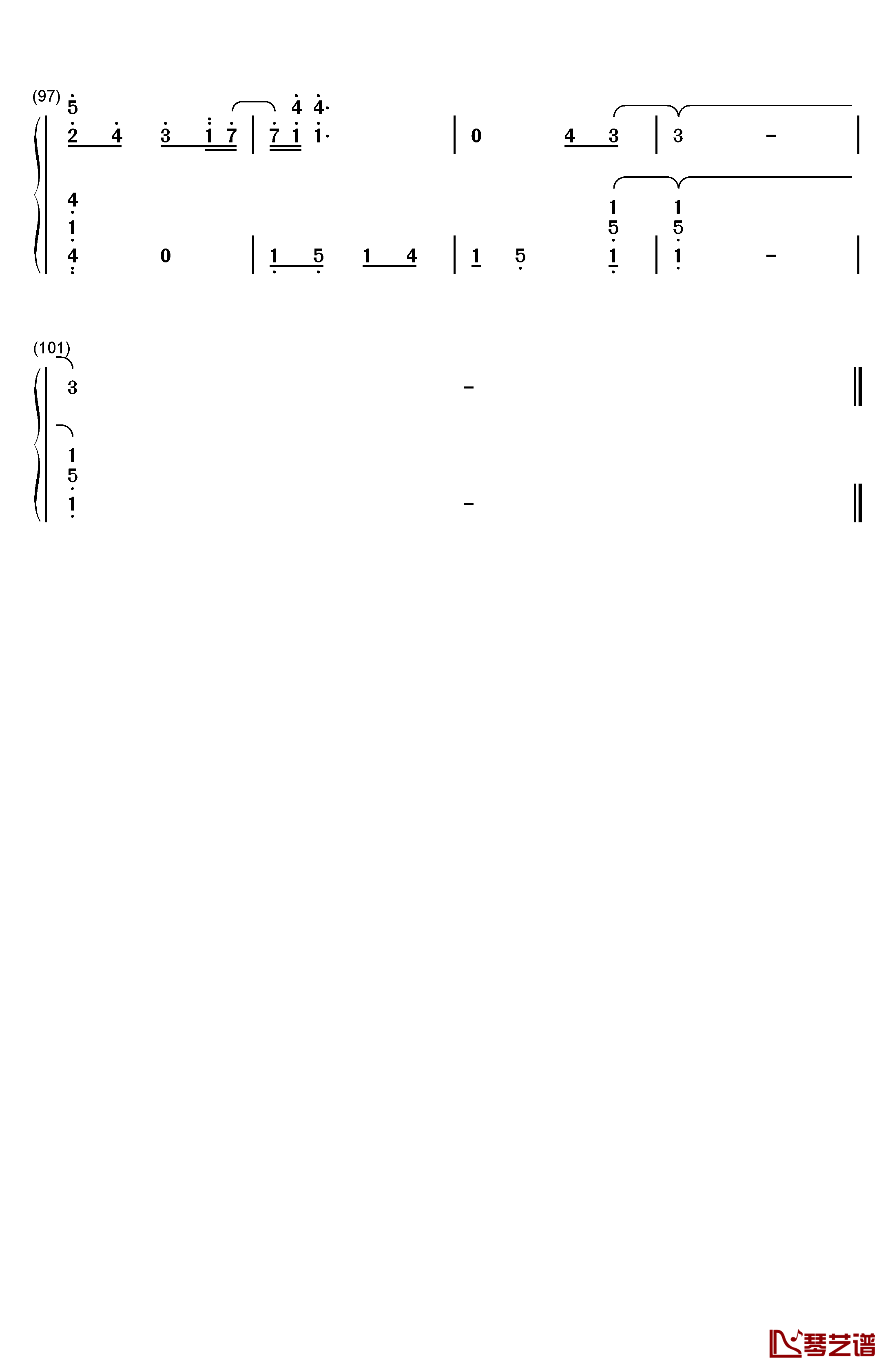 ひとり钢琴简谱-数字双手-XX:me6