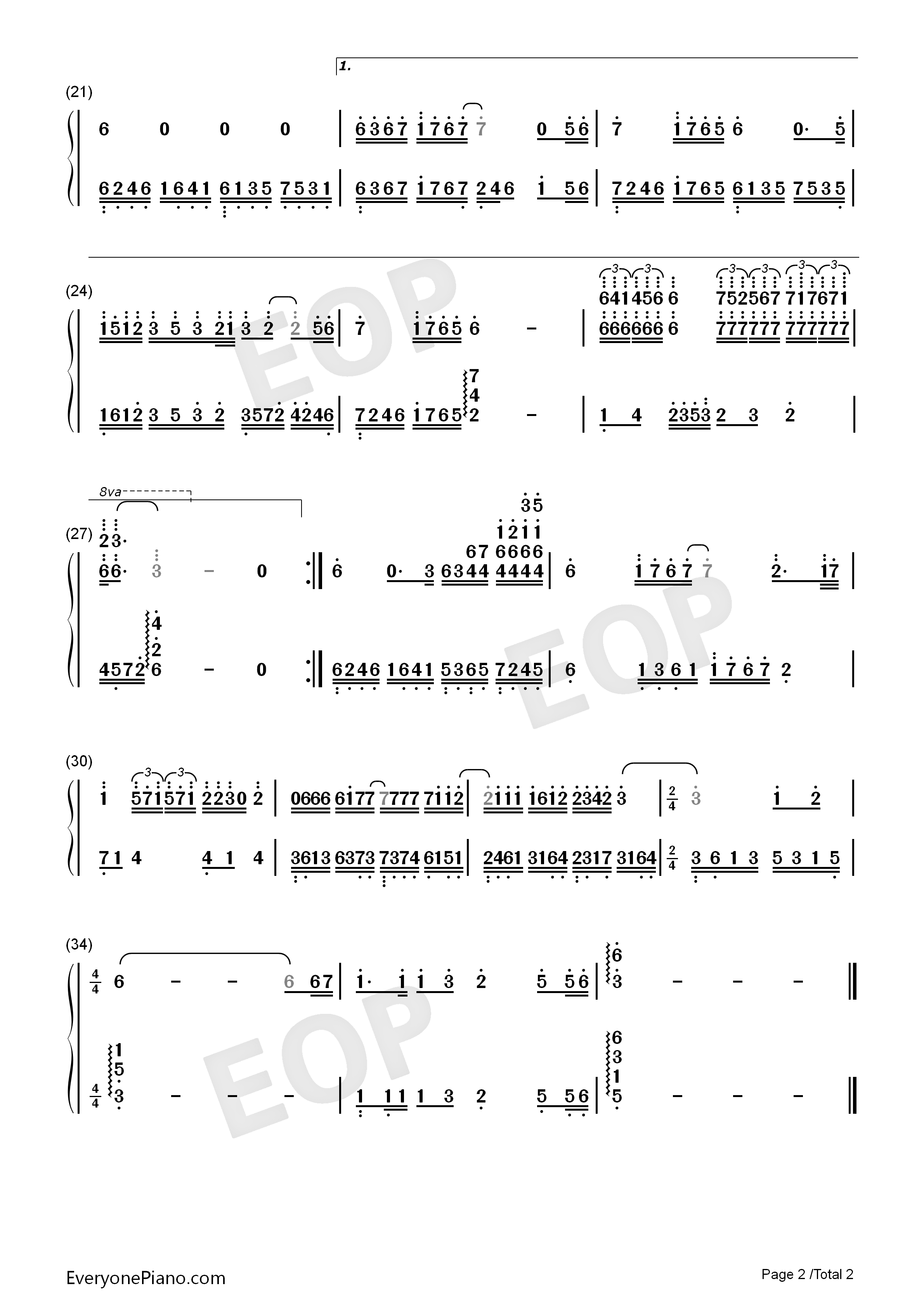 生日礼物钢琴简谱-江涛演唱2