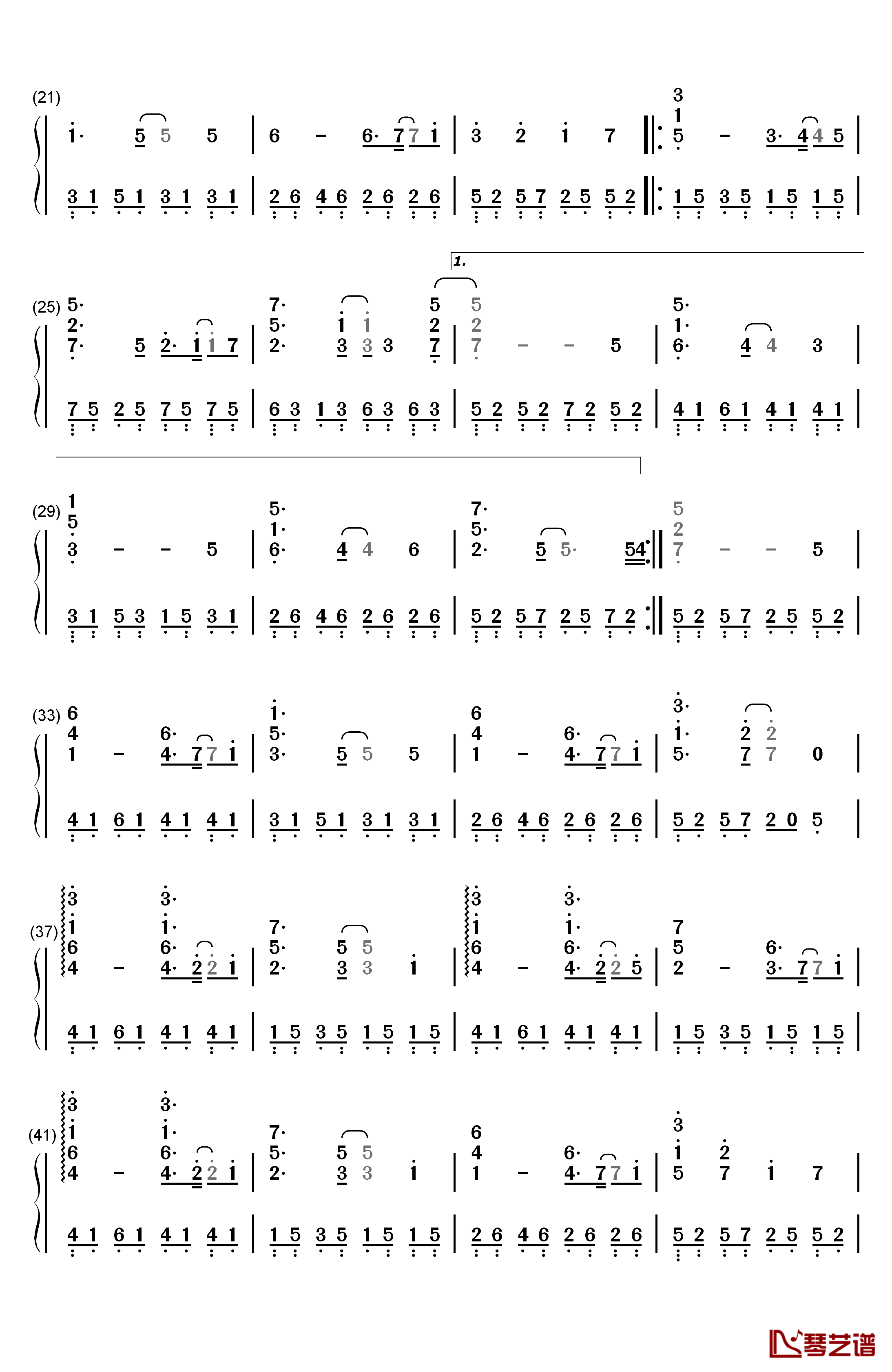 TAKUMI/匠钢琴简谱-数字双手-松谷卓2