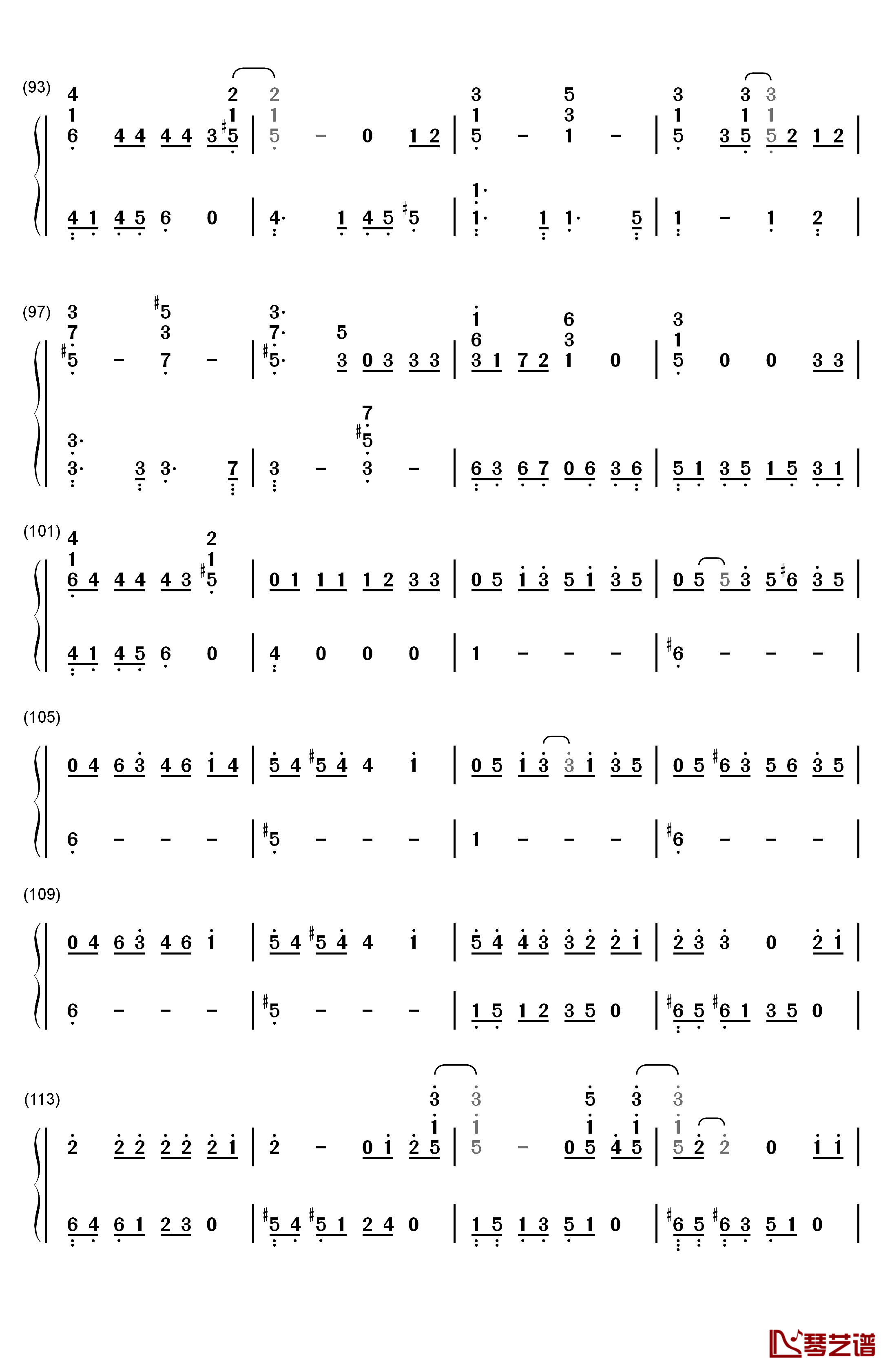 眼鼻嘴钢琴简谱-数字双手-Taeyang5