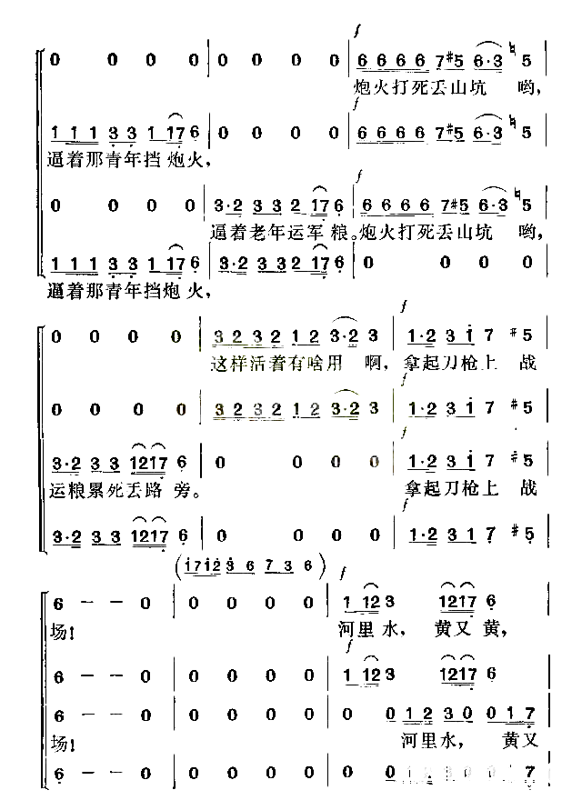 上战场一简谱1