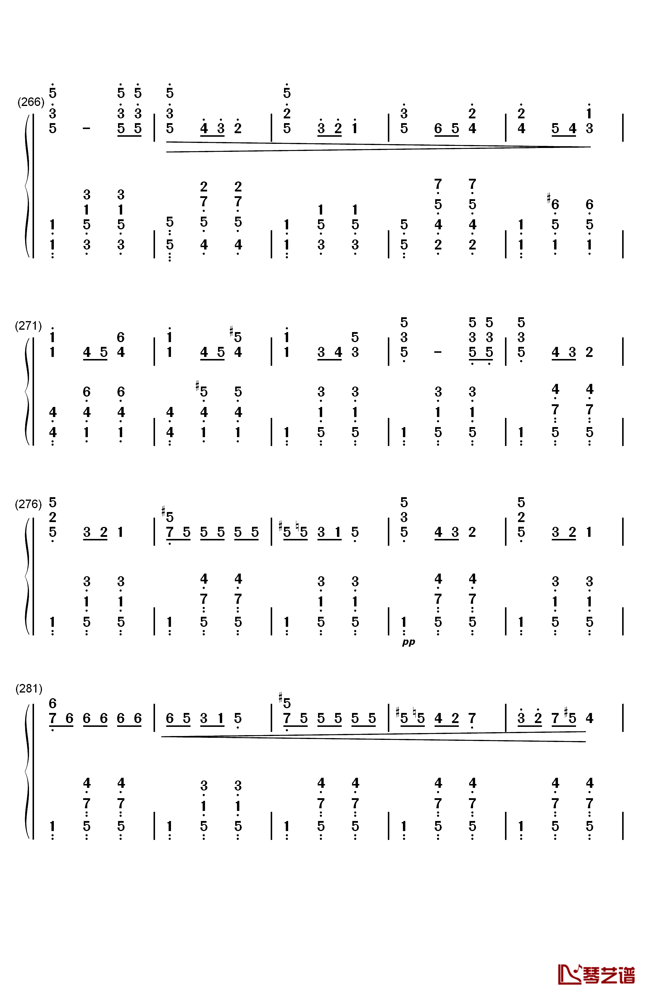 华丽大圆舞曲钢琴简谱-数字双手-肖邦12