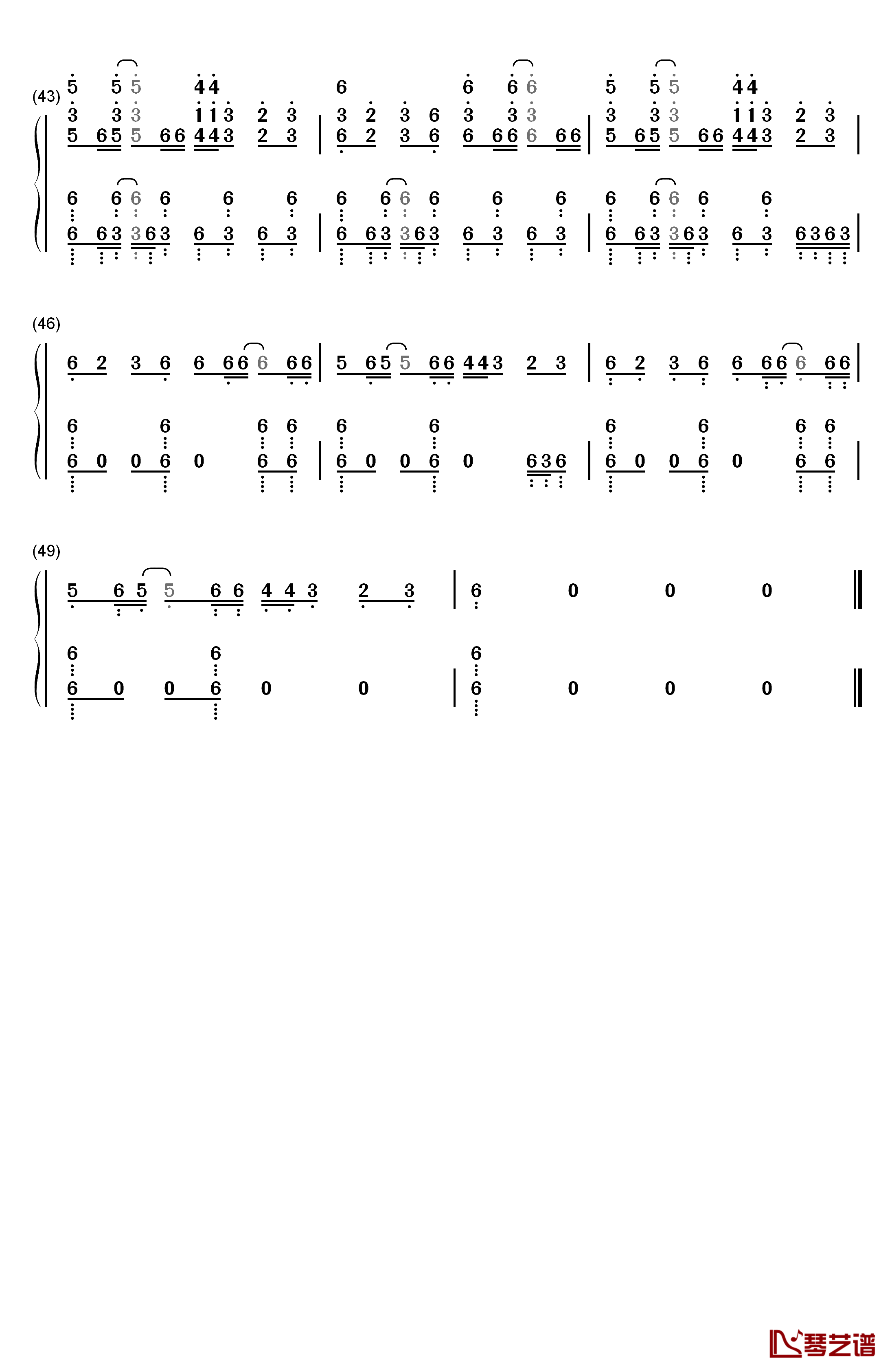 KODO钢琴简谱-数字双手-nonoc4