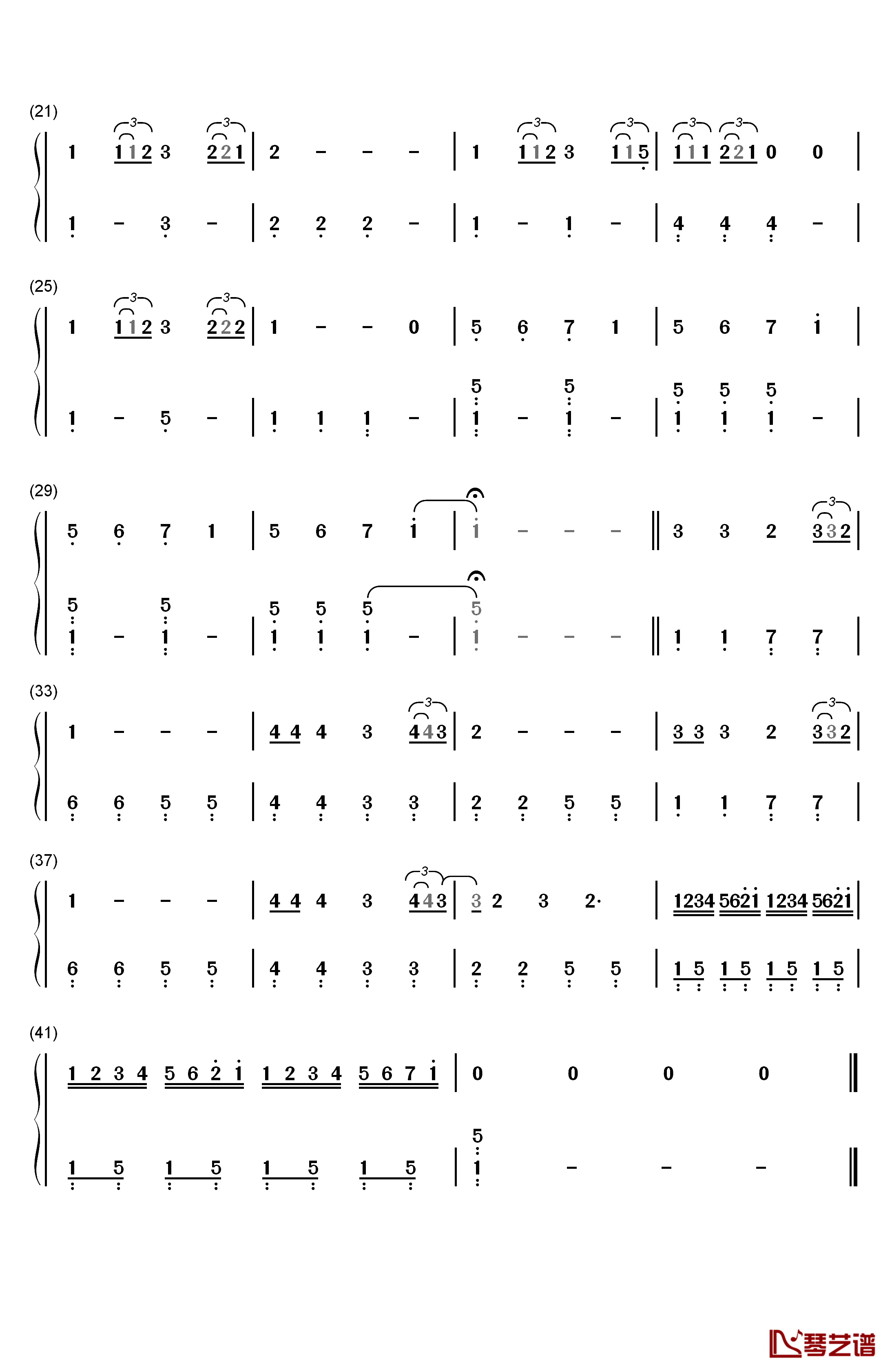 皮卡丘之歌钢琴简谱-数字双手-大谷育江2