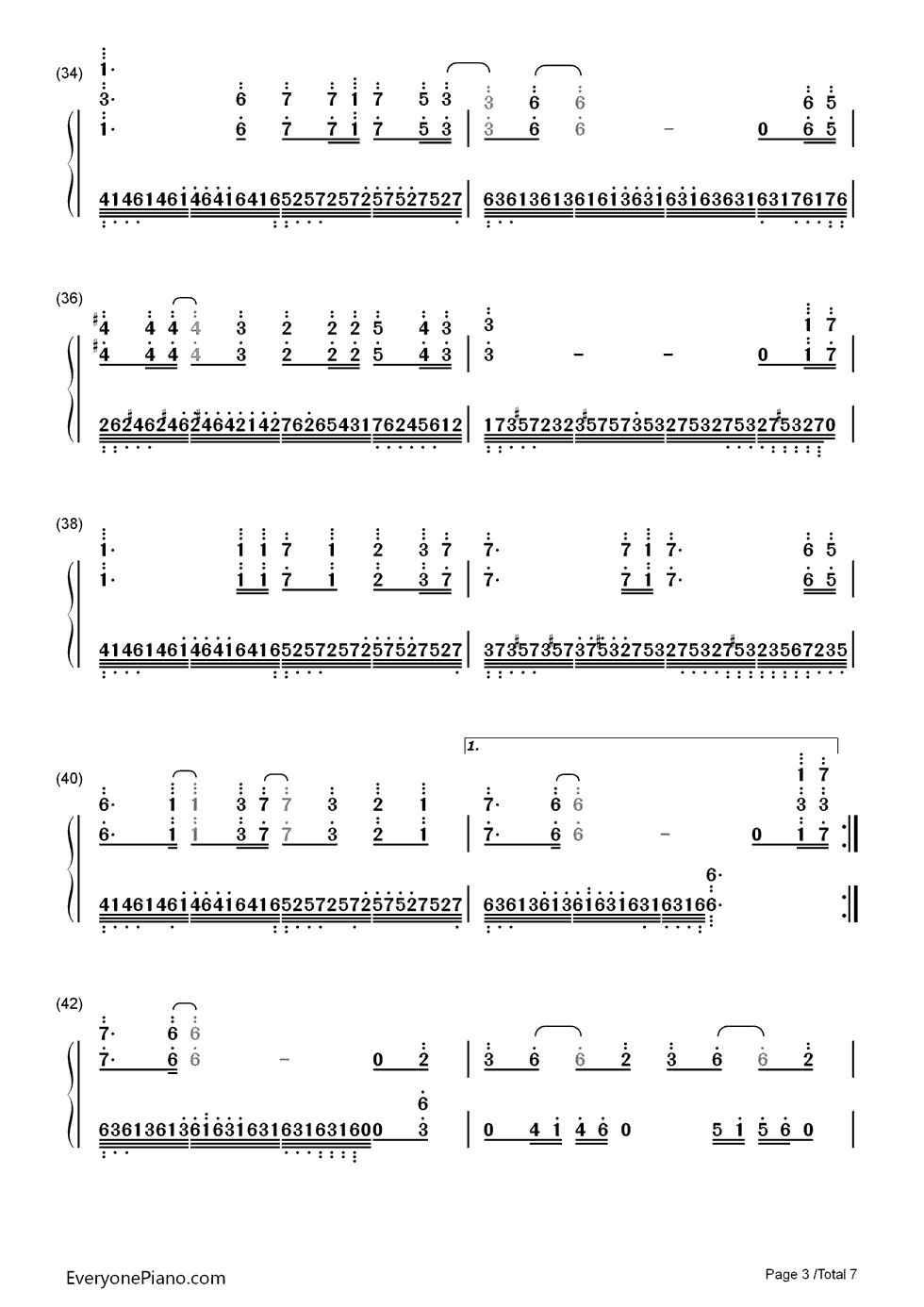 原点钢琴简谱-数字双手-西单女孩3