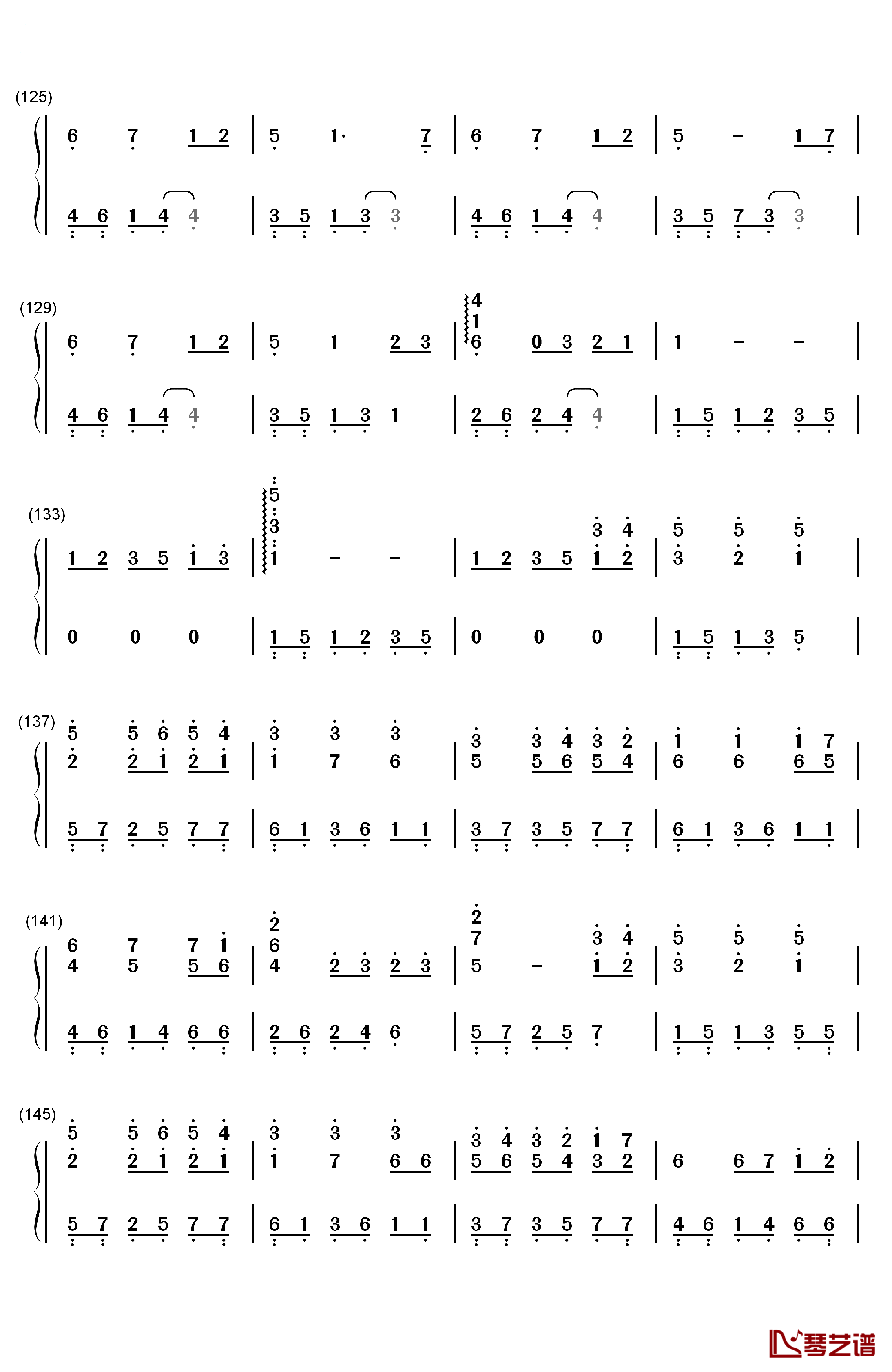 いつも何度でも钢琴简谱-数字双手-木村弓7