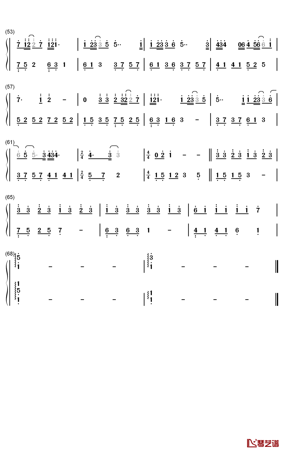 年少的歌钢琴简谱-数字双手-任然3