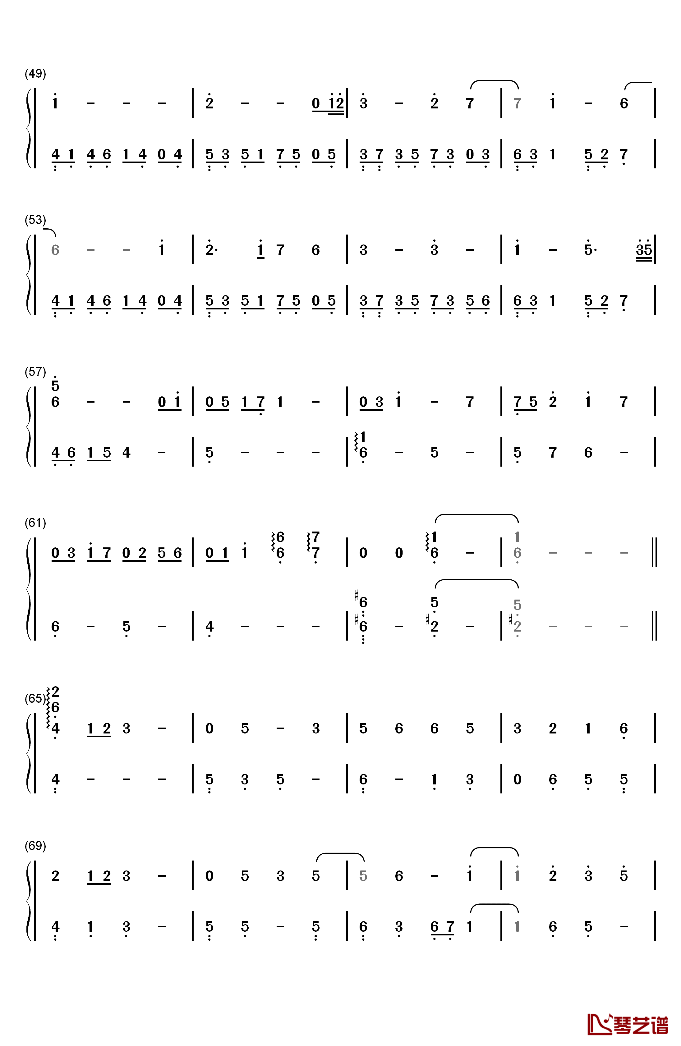 暁のヨナ钢琴简谱-数字双手-梁邦彦3