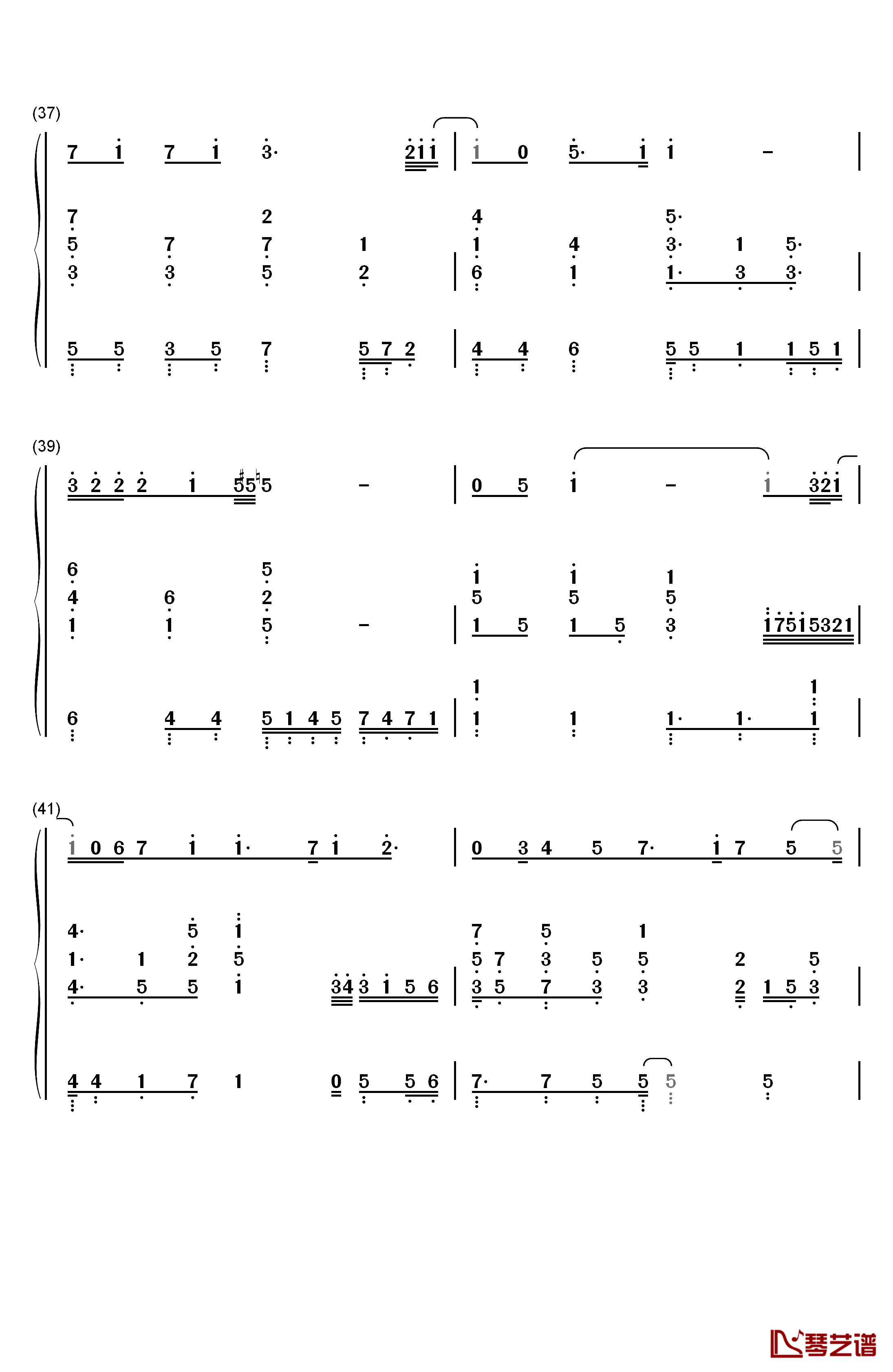 学不会钢琴简谱-数字双手-林俊杰5