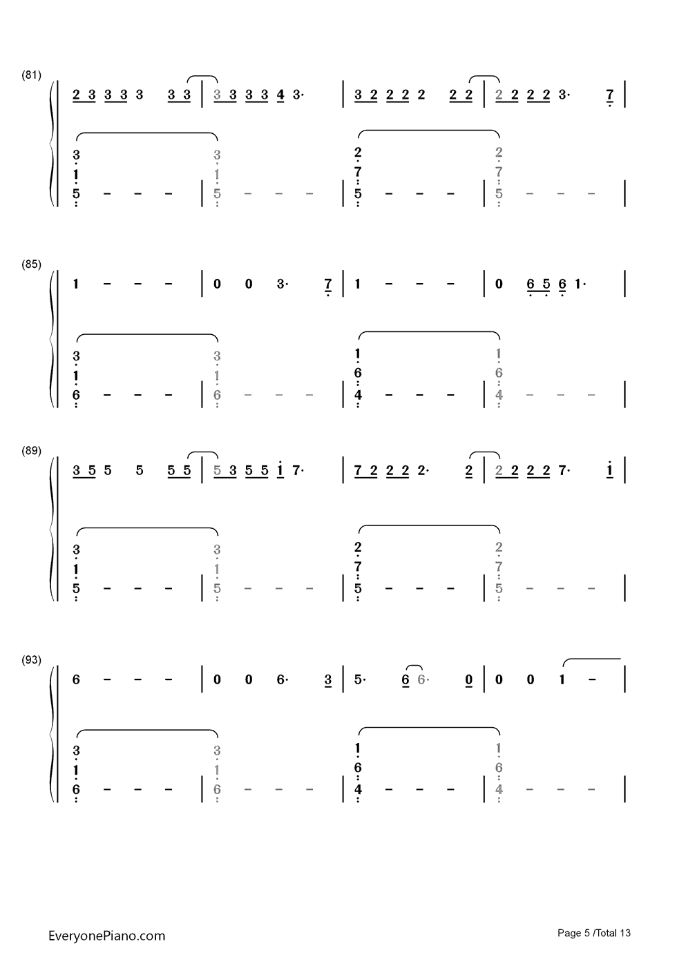 Up and Up钢琴简谱-数字双手-Coldplay5