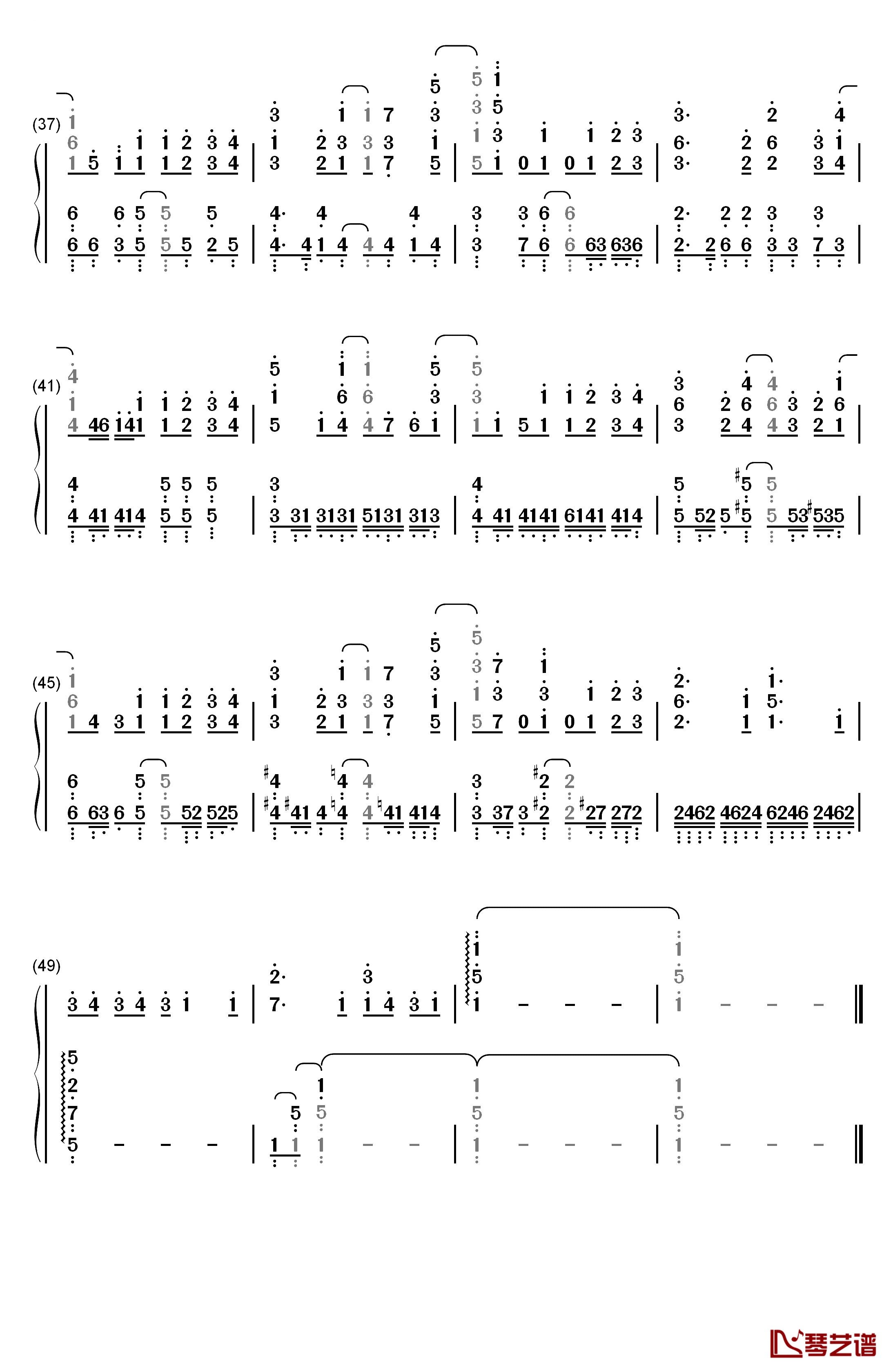 フェアリーテイル钢琴简谱-数字双手-三月のパンタシア3