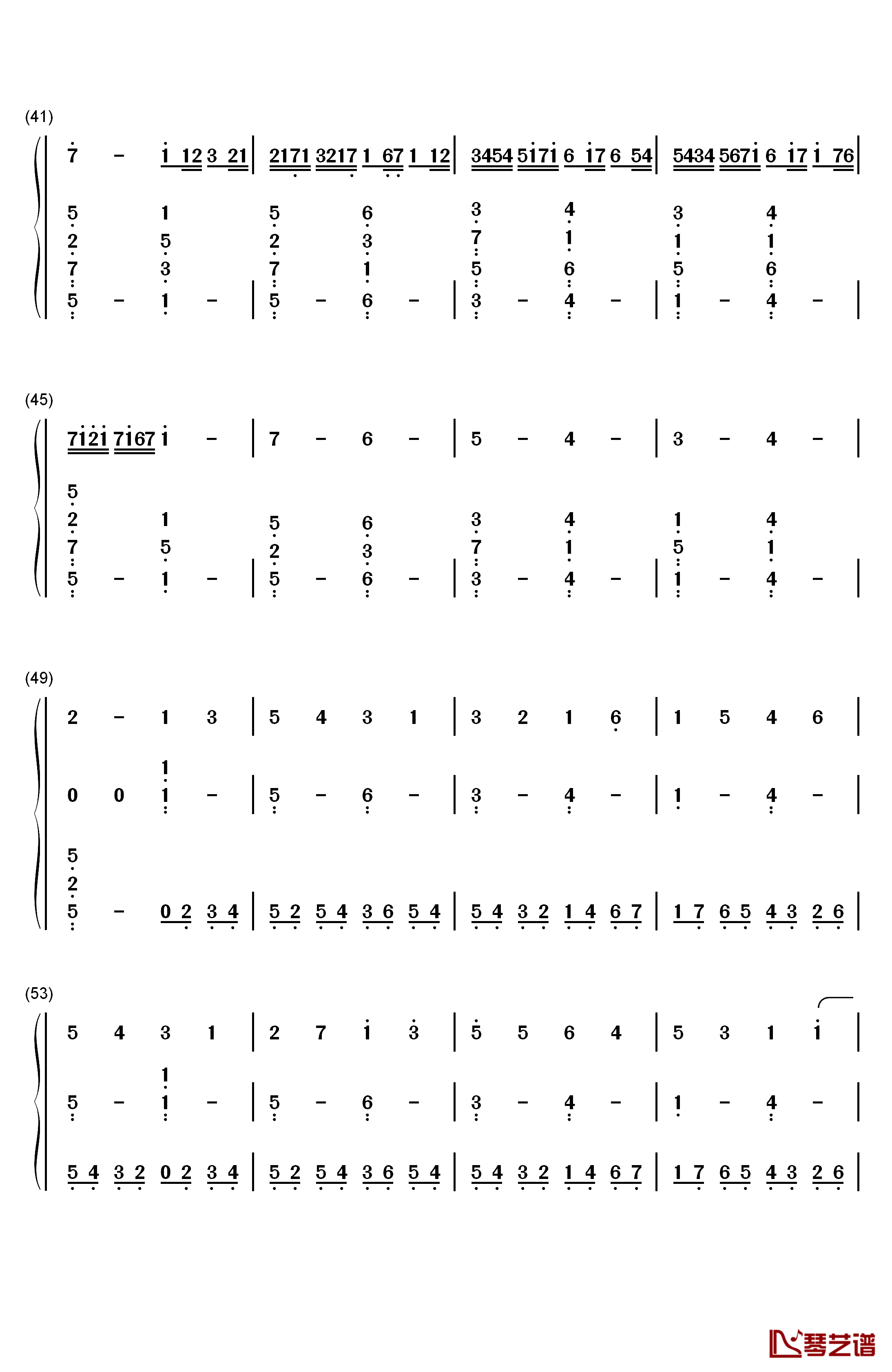 Hosiku星屑钢琴简谱-数字双手-藤岛裕之AI3