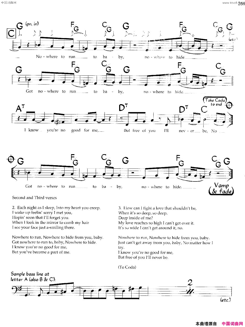 NowheretoRun带和弦五线谱Nowhere to Run带和弦五线谱简谱1