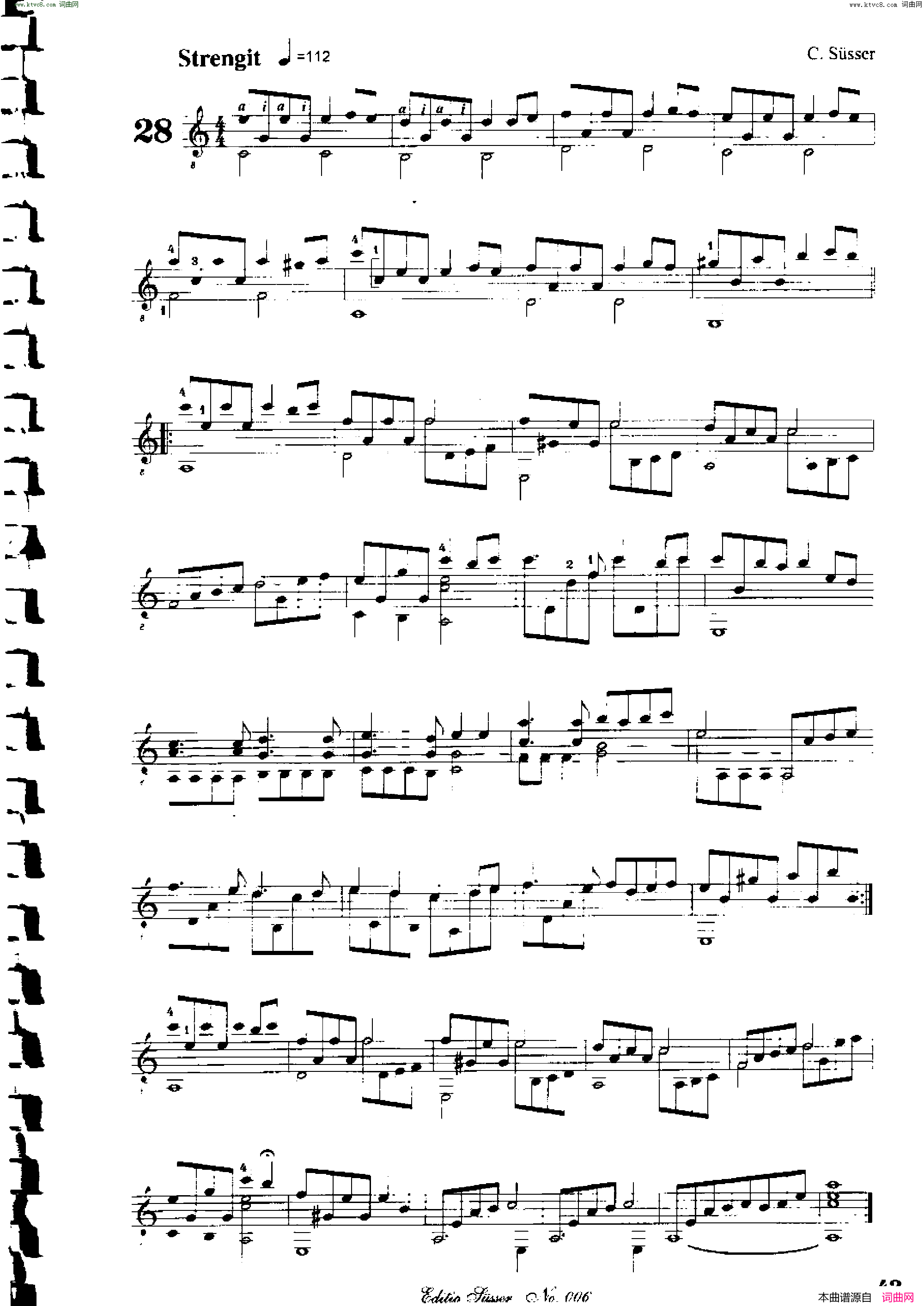 Classical guitar－Susser Ctibor_No 6, Fantazie ze sveta mineralu简谱1