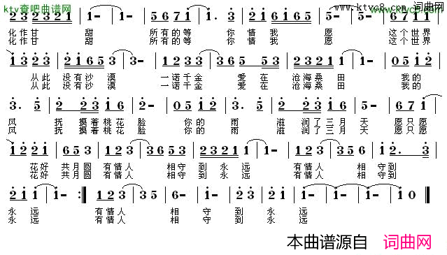 桃花三月天简谱-含月演唱-秦島/含月、秋楓一叶词曲1