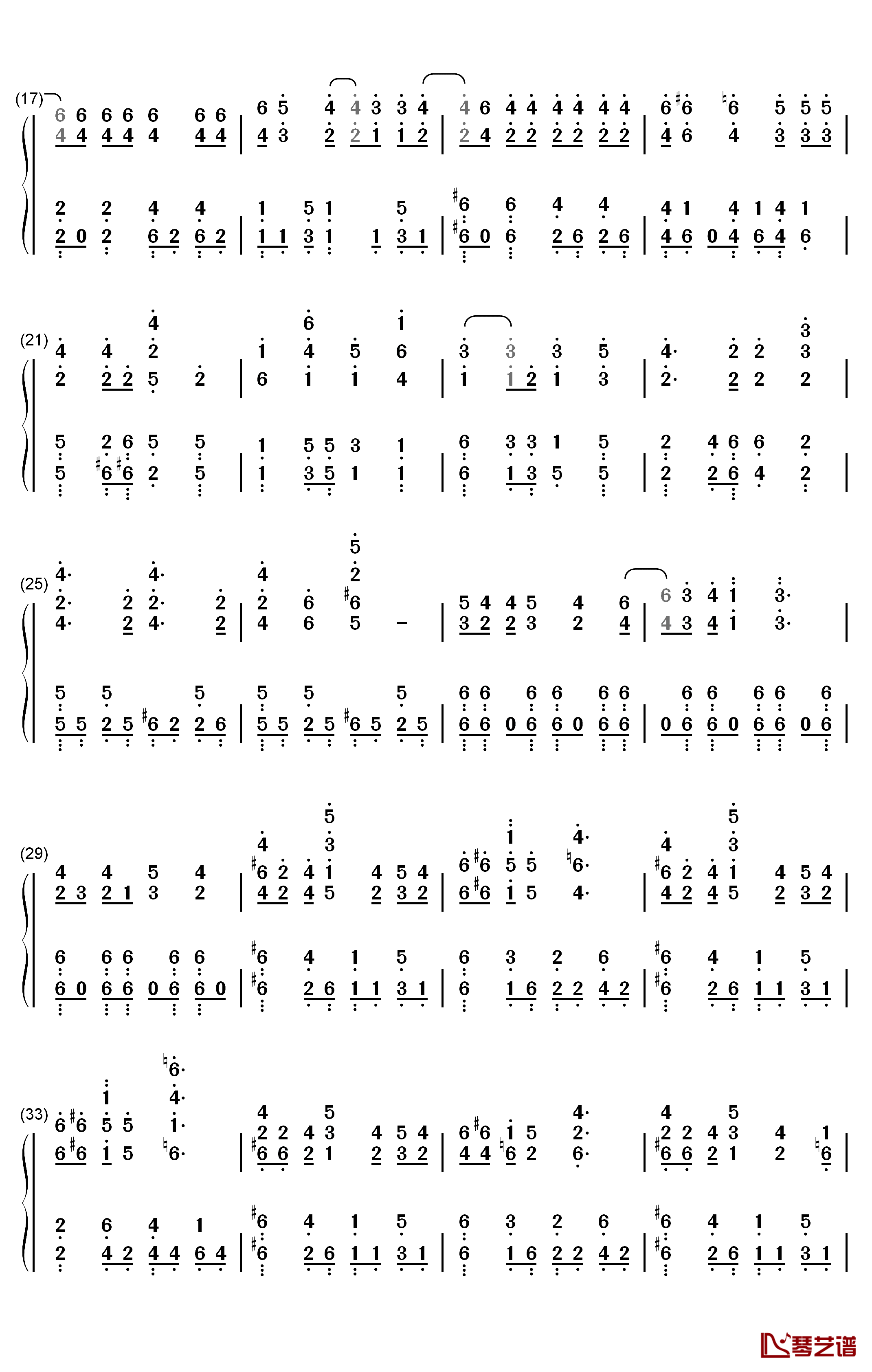 アネクドット钢琴简谱-数字双手-ももすももす2