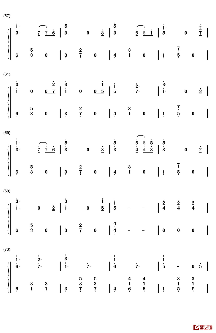 戏言スピーカー钢琴简谱-数字双手-初音ミク4