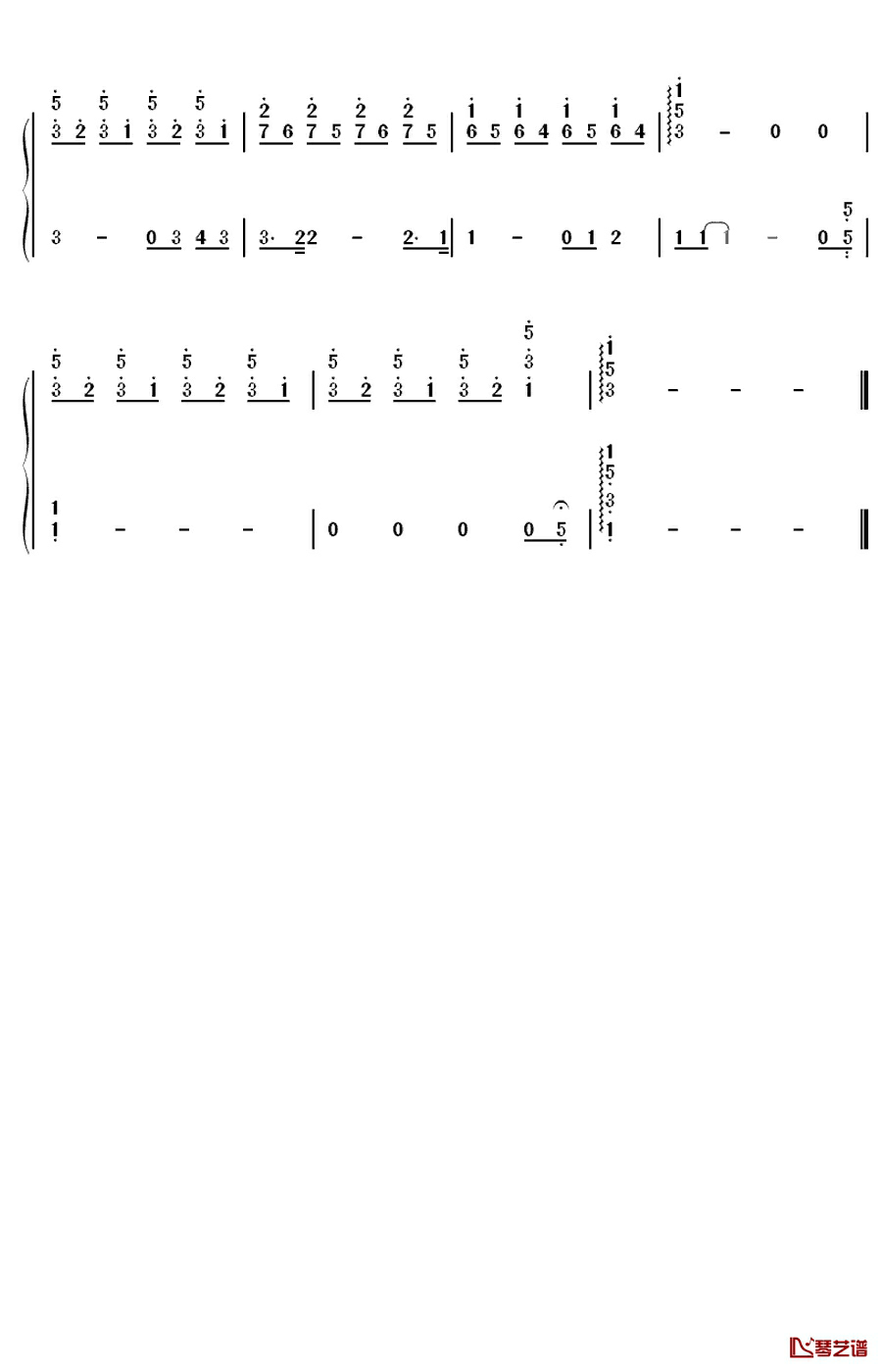 the rose钢琴简谱-数字双手-西城男孩  westlife4