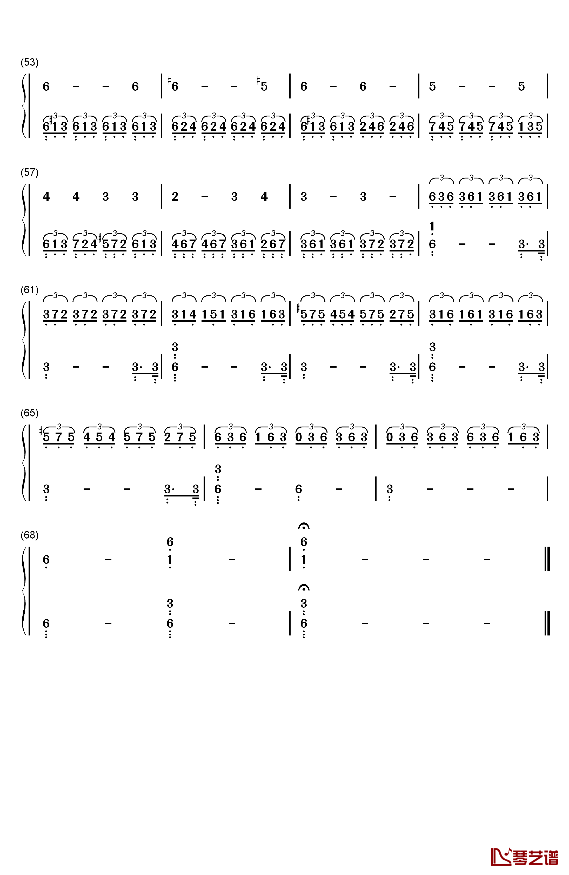 月光奏鸣曲钢琴简谱-数字双手-贝多芬3