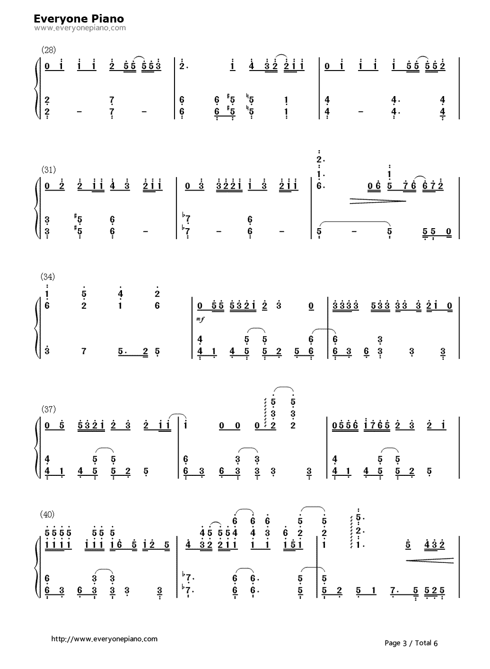 Love Story钢琴简谱-数字双手-安室奈美惠3