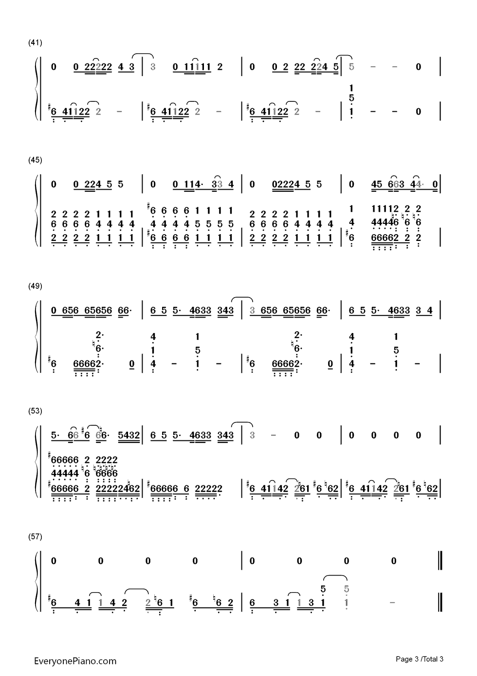 Never Too Late钢琴简谱-数字双手-Three Days Grace3