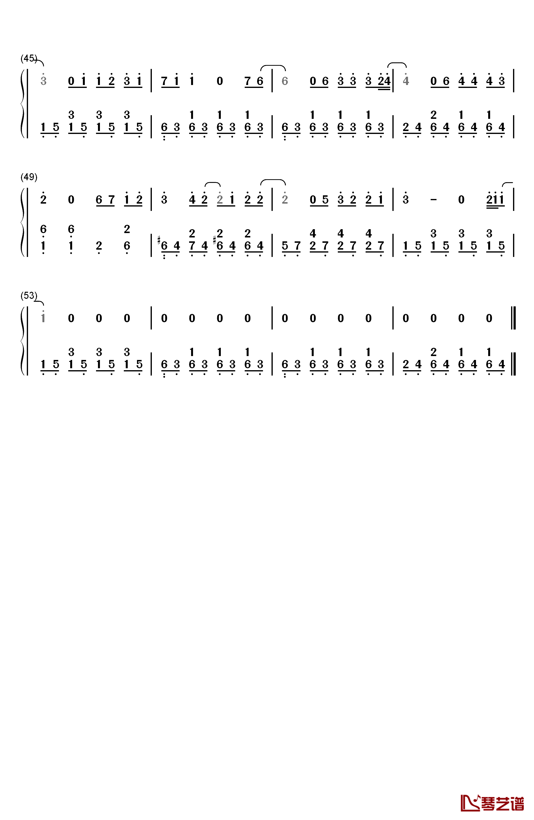 像中枪一样钢琴简谱-数字双手-白智英3