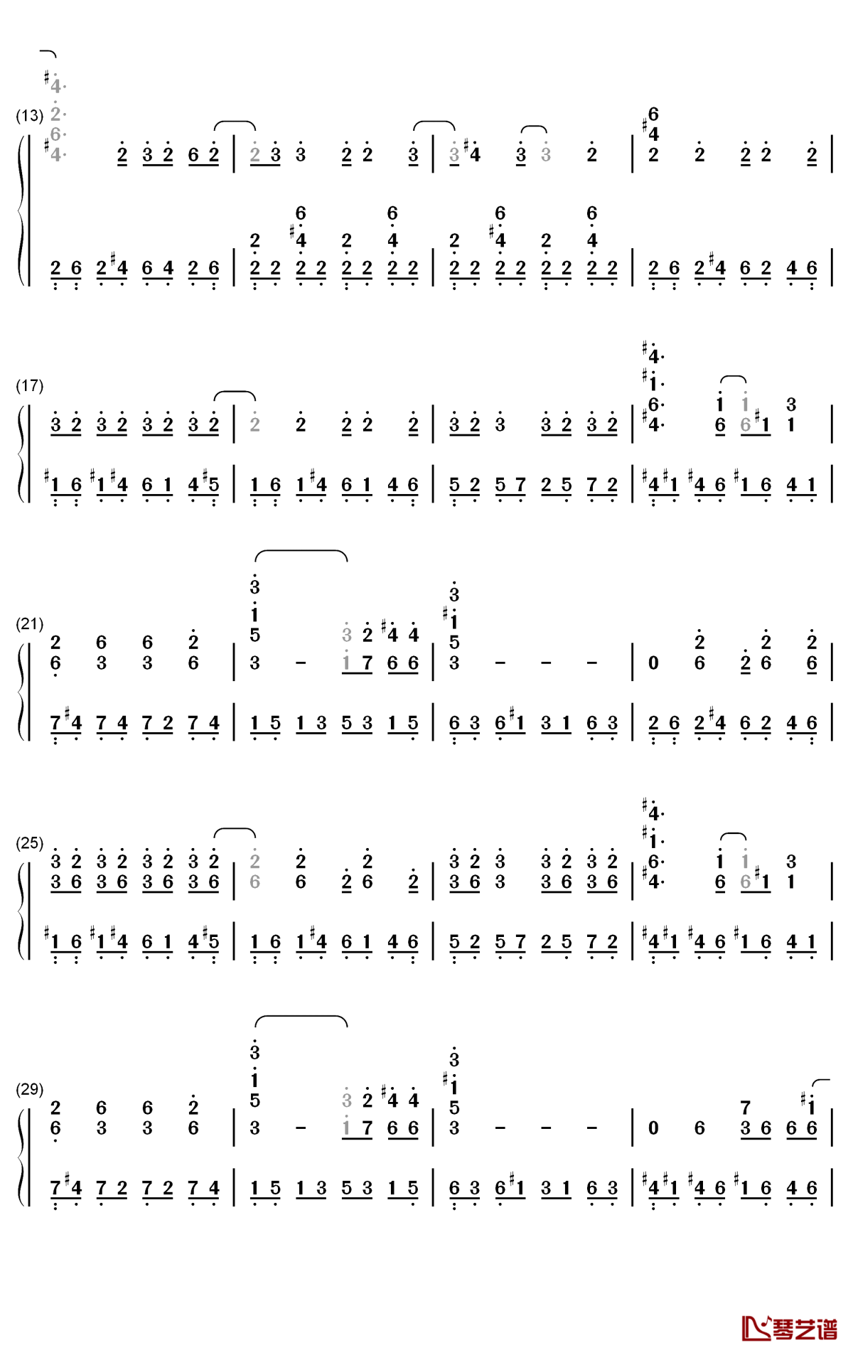 V.I.P钢琴简谱-数字双手-SID2