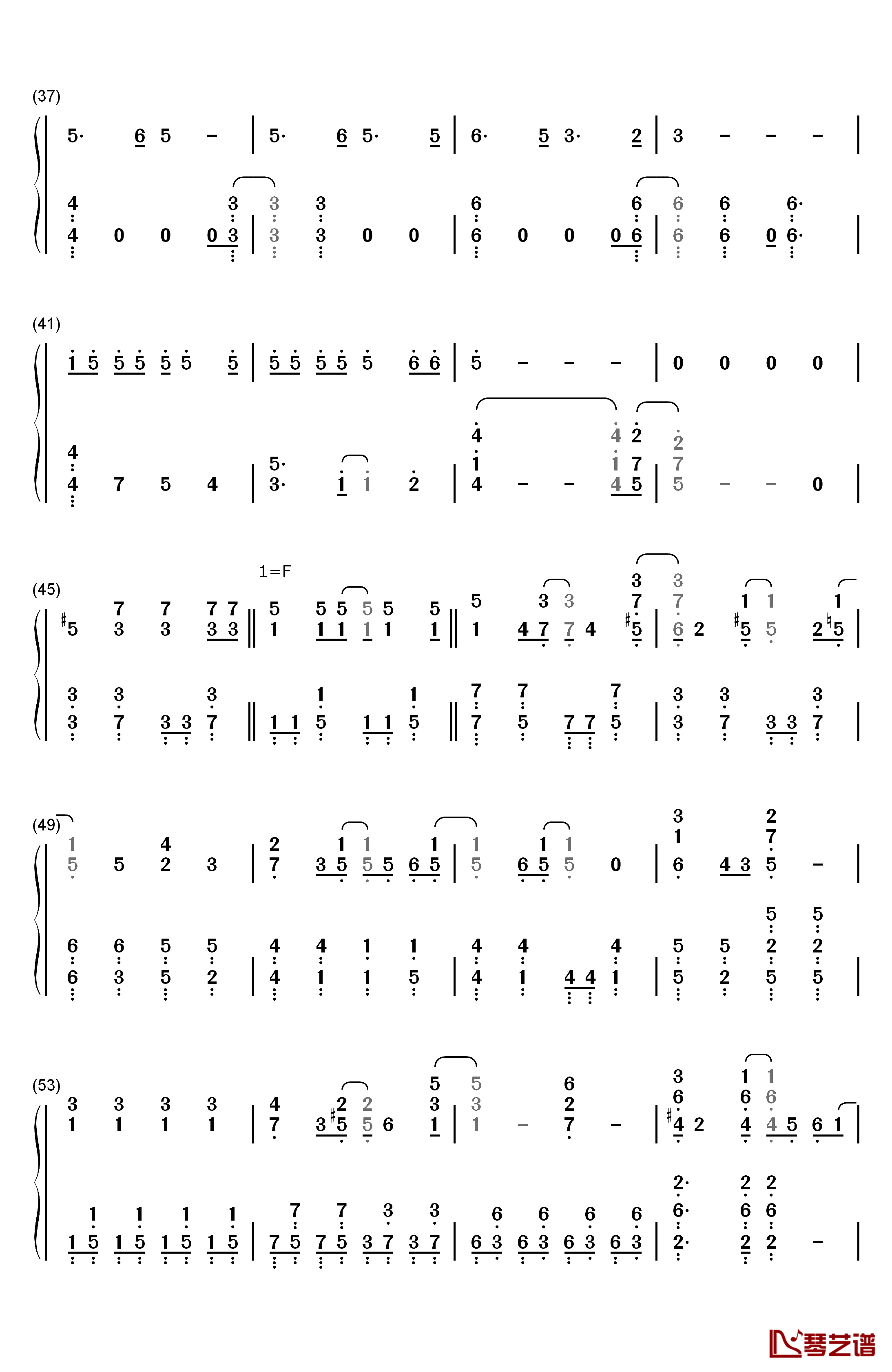 アップデート钢琴简谱-数字双手-Miwa3