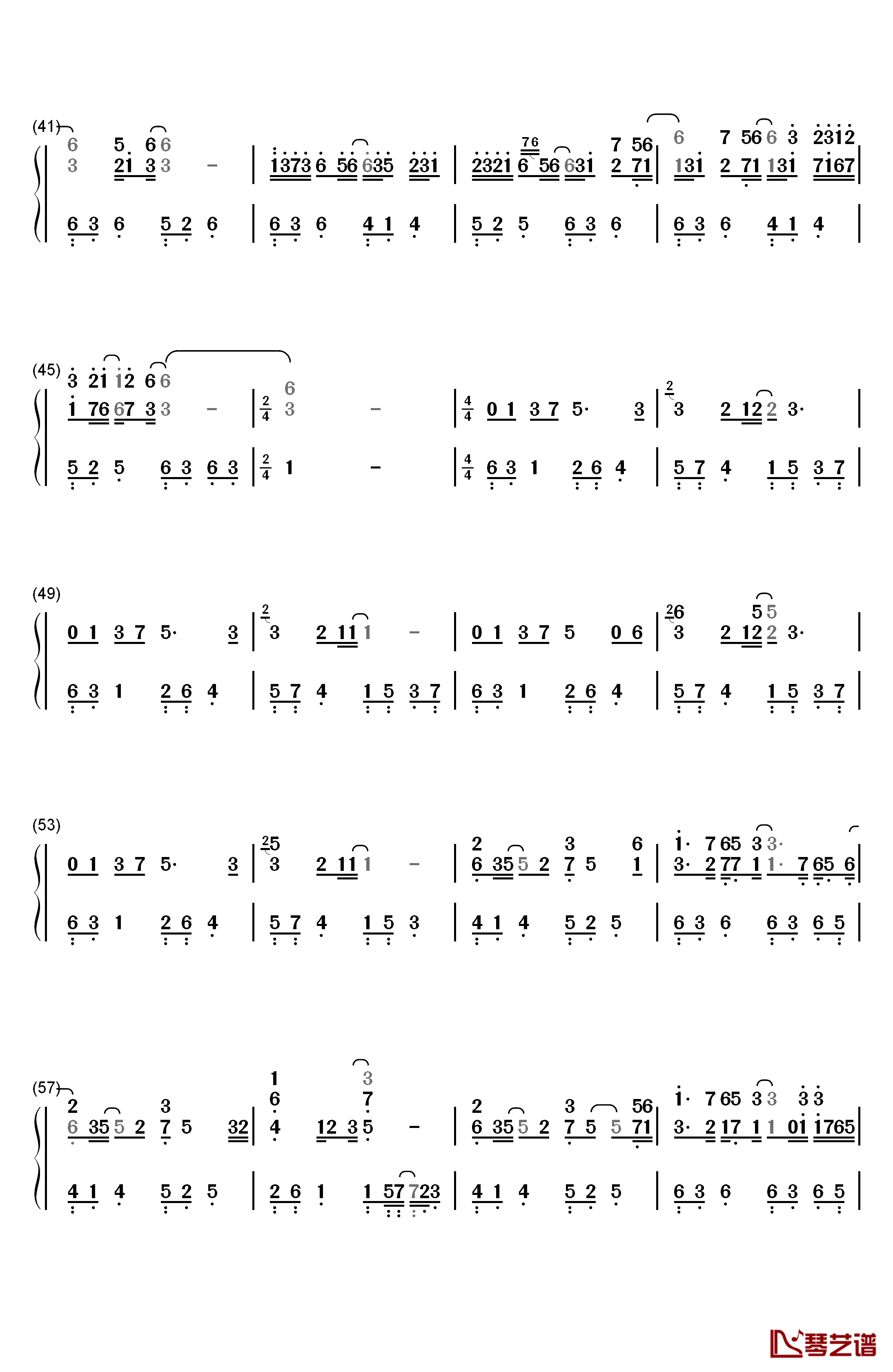 镜花水月钢琴简谱-数字双手-西村由纪江3