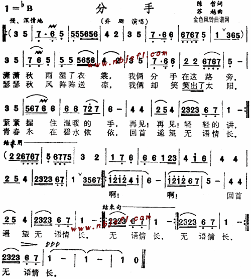 分手--乔珊简谱1