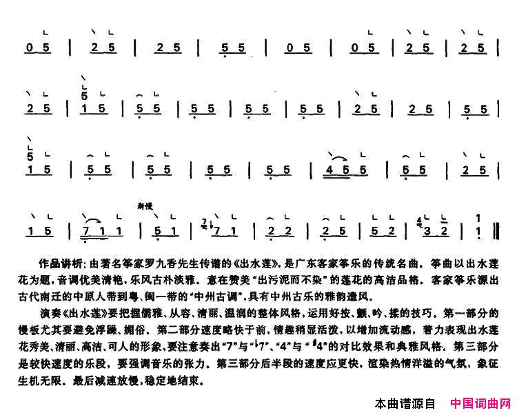 出水莲罗九香传谱 陈安华整理版简谱1