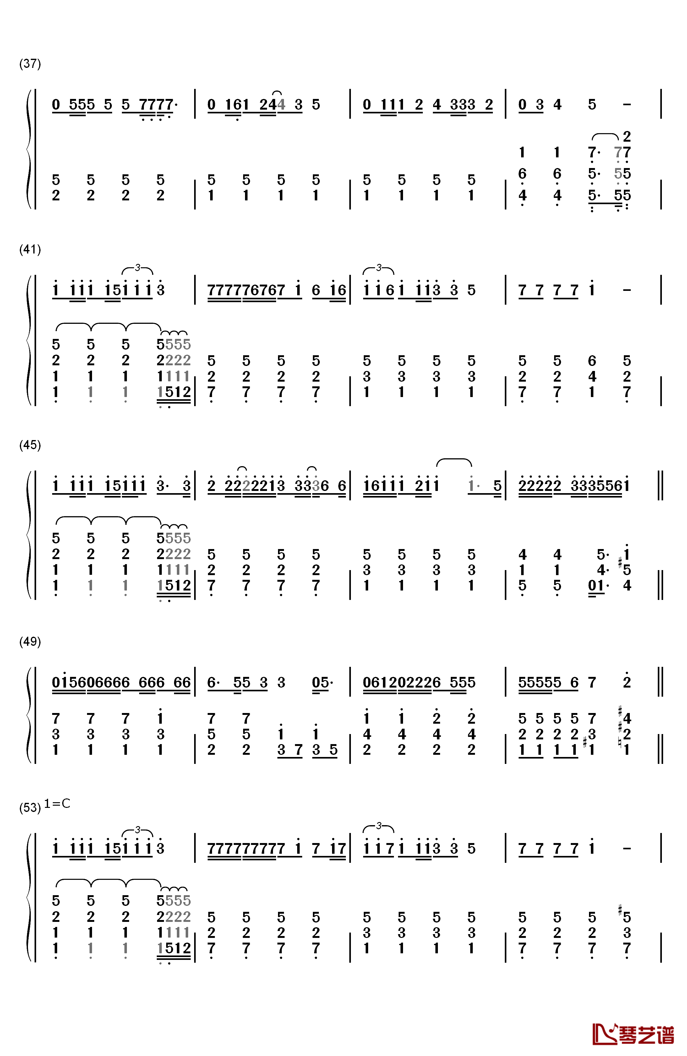 野子钢琴简谱-数字双手-苏运莹3