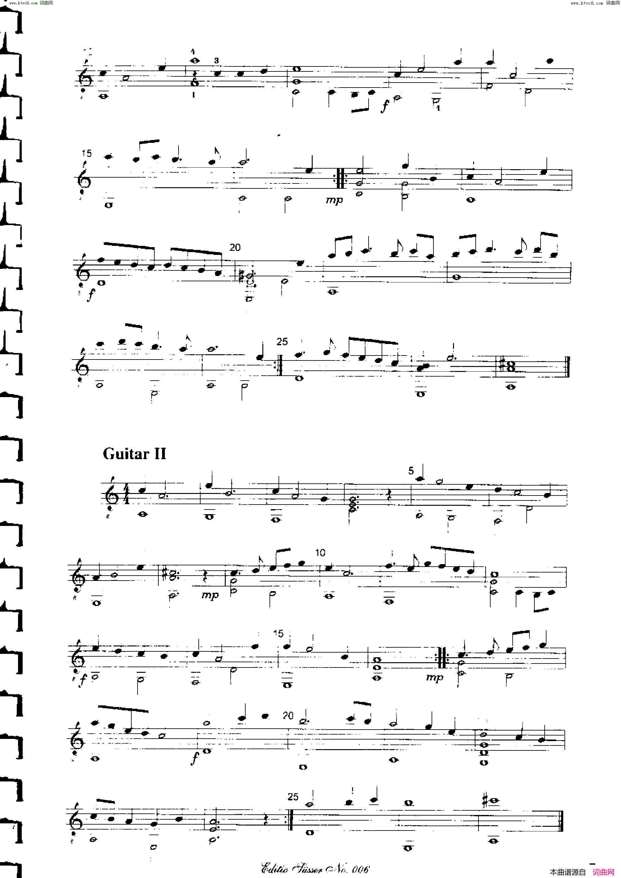 Classical guitar－Susser Ctibor_No 6, Fantazie ze sveta mineralu简谱1