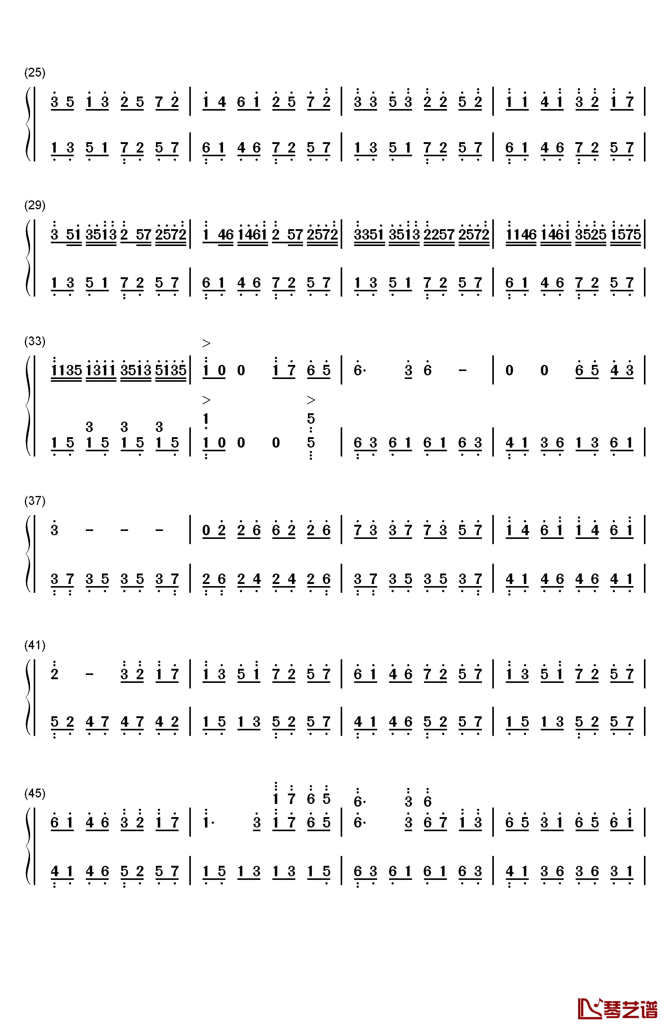 自由的生活钢琴简谱-数字双手-克莱德曼2