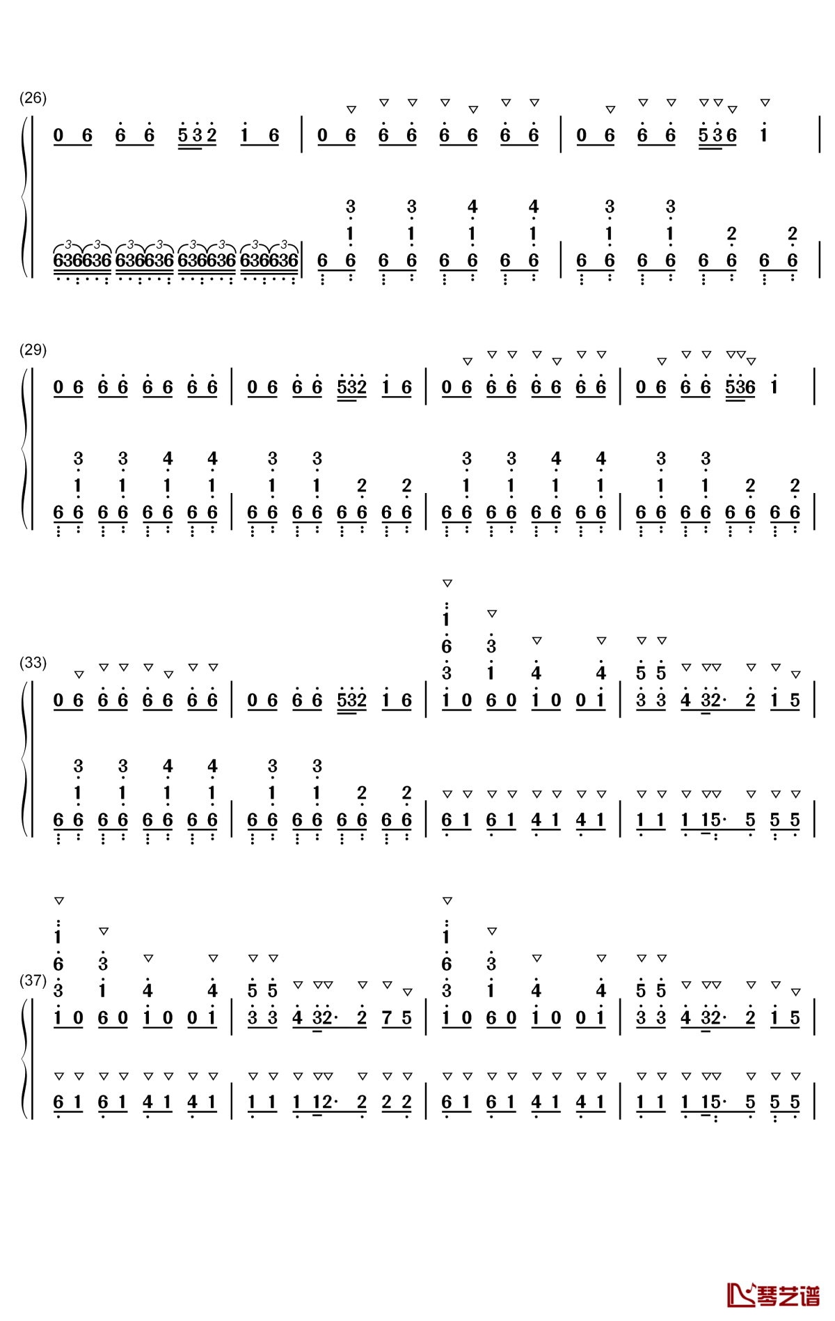 1UP钢琴简谱-数字双手-猎豹移动公司3