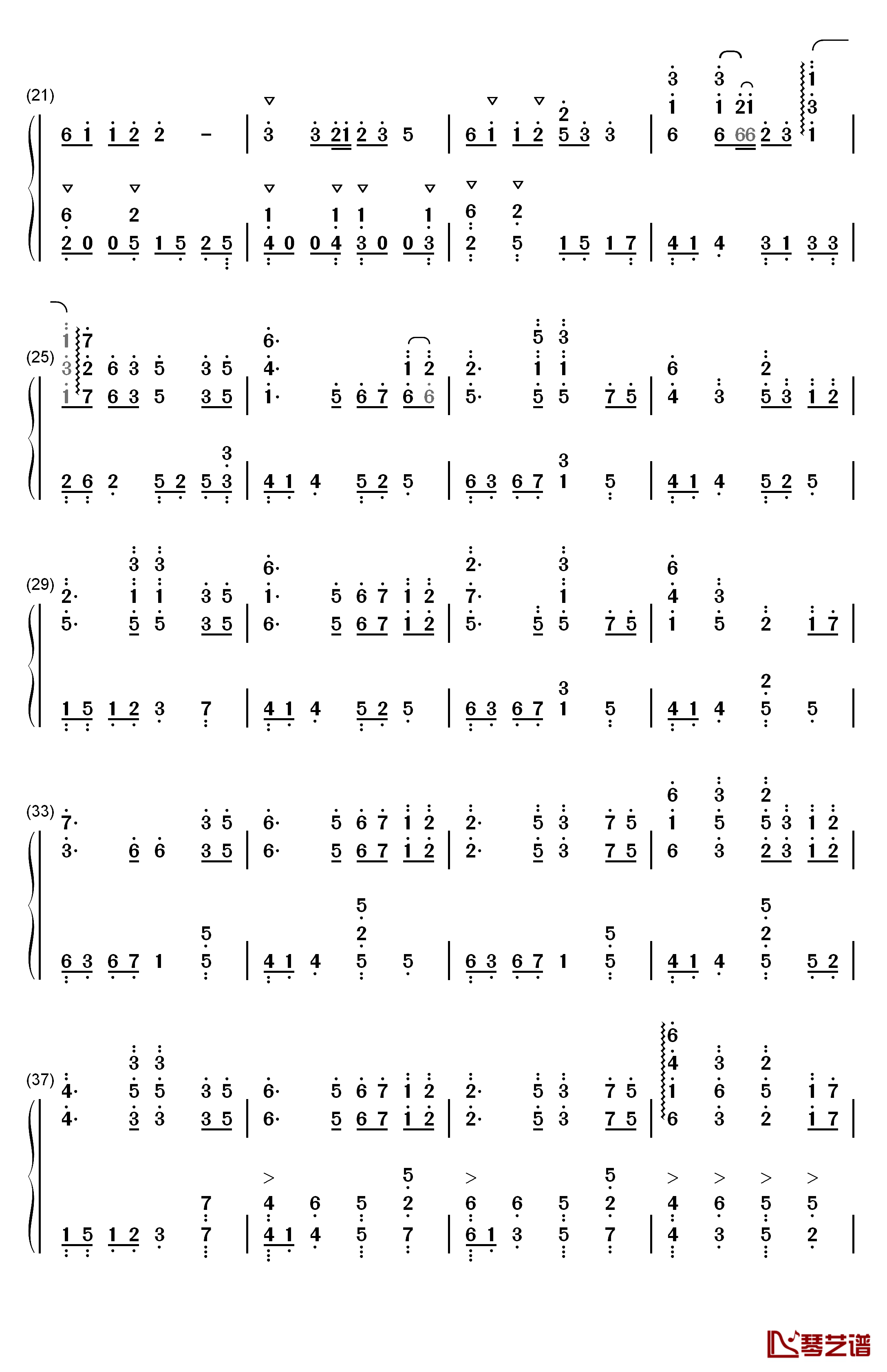 大奥2010男女逆转主题曲钢琴简谱-数字双手-大奥2