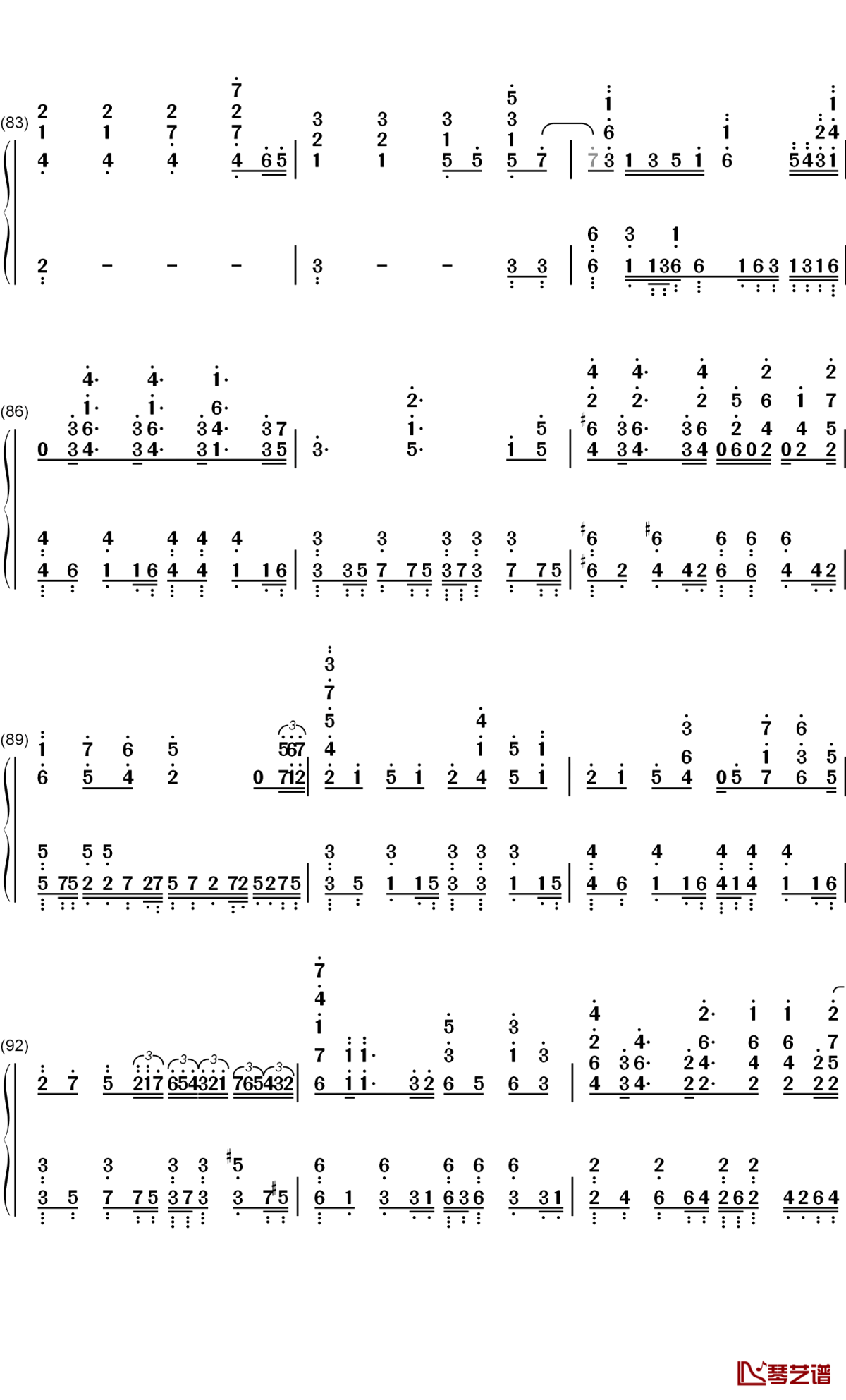 光の道標钢琴简谱-数字双手-鹿乃7