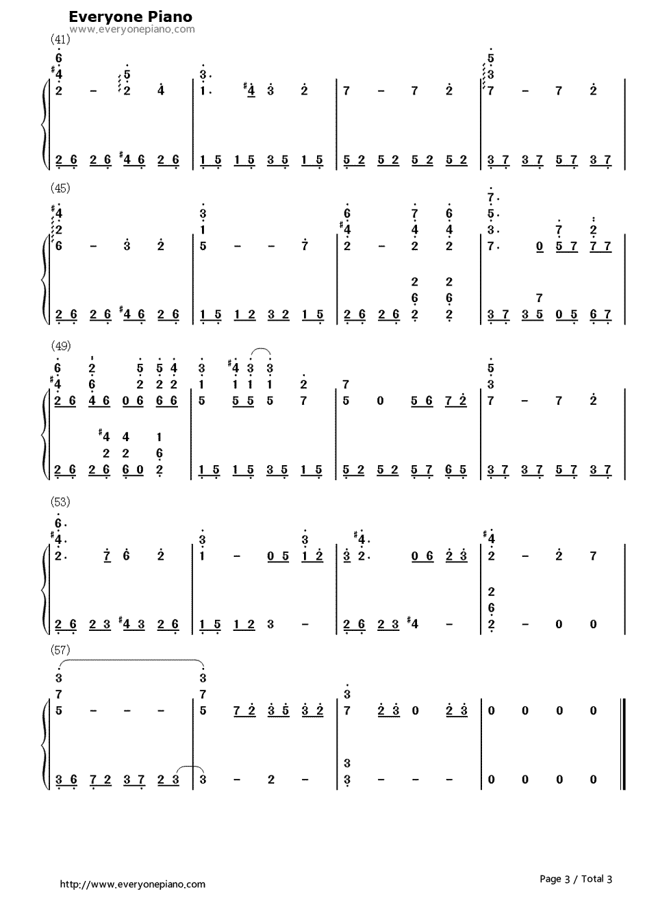 回梦游仙钢琴简谱-数字双手-心然3