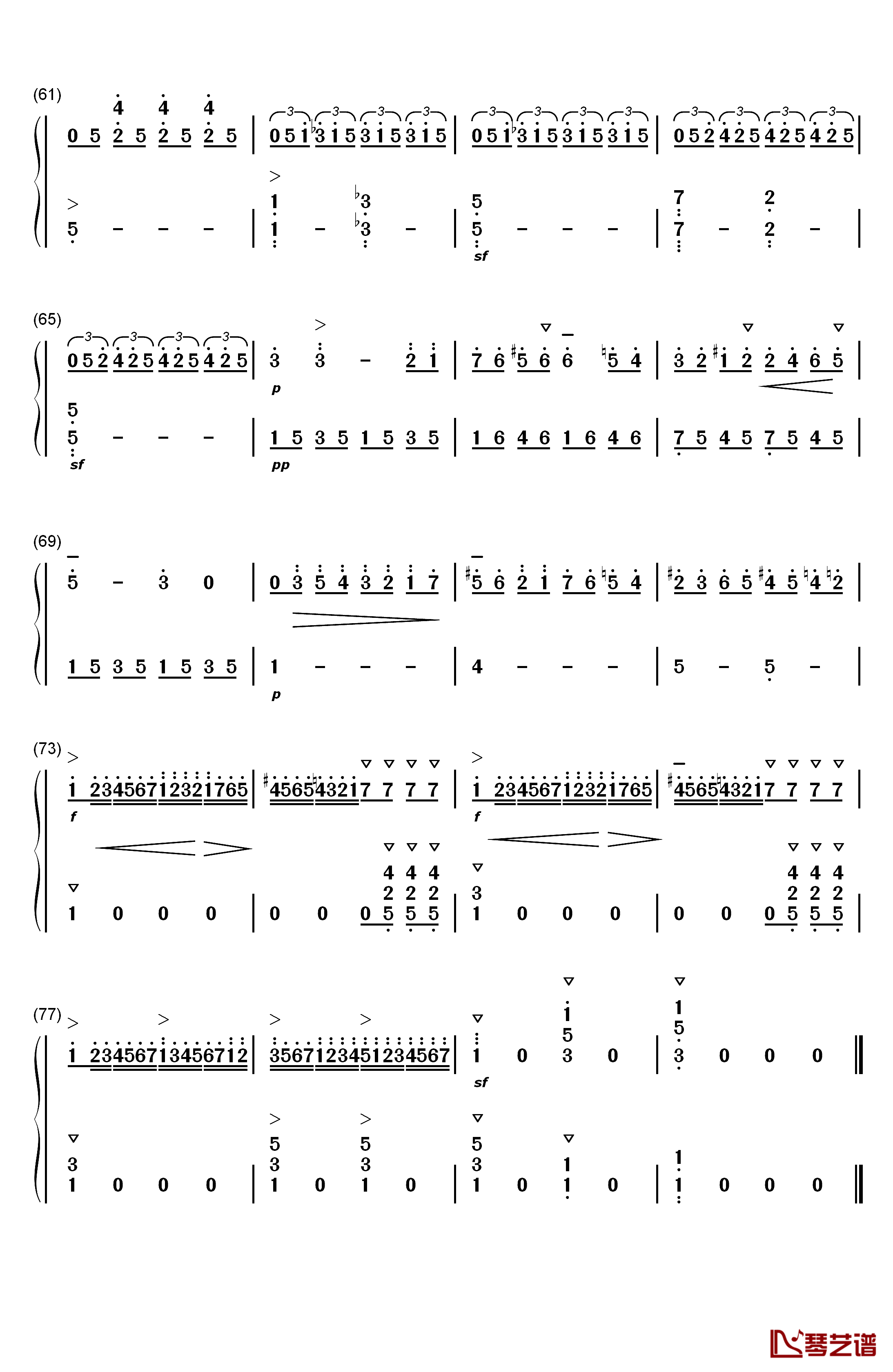 库劳小奏鸣曲OP.20 NO.1钢琴简谱-数字双手-库劳4