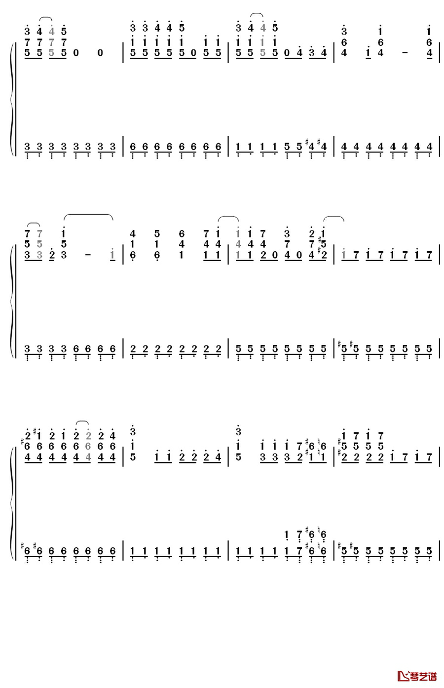 12の34で泣いて with 涙四姉妹钢琴简谱-数字双手-恵比寿マスカッツ6