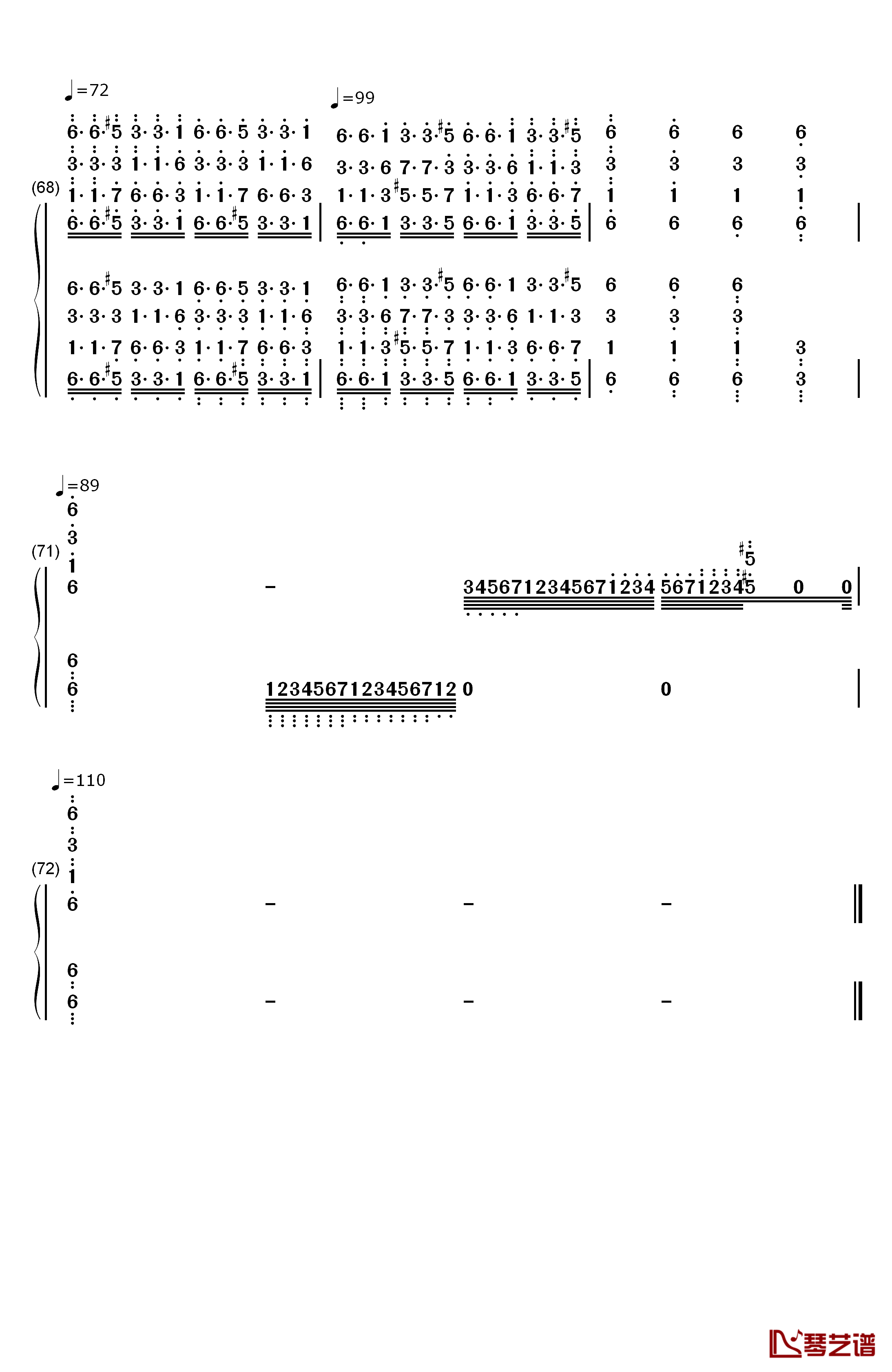 葛里格钢琴变奏曲钢琴简谱-数字双手-爱德华·格里格9