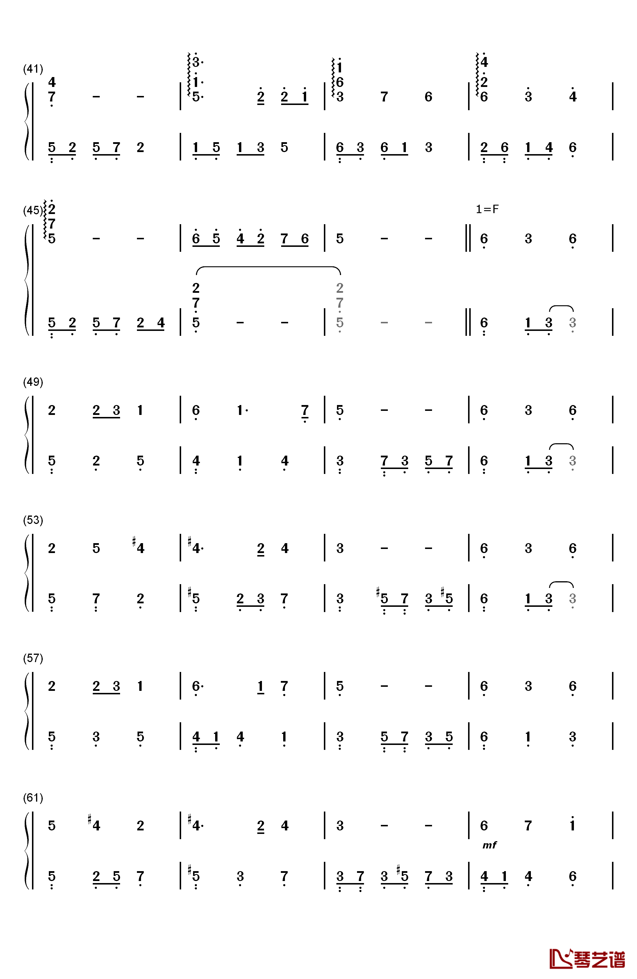 幸福相守钢琴简谱-数字双手-孙楠3