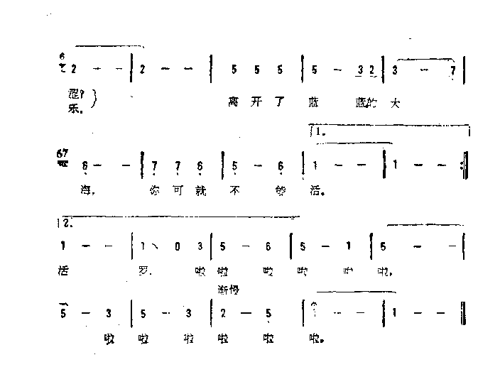 回去吧，小海螺简谱1