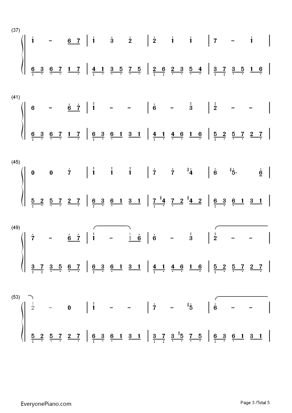 见或不见钢琴简谱-数字双手-何晟铭3